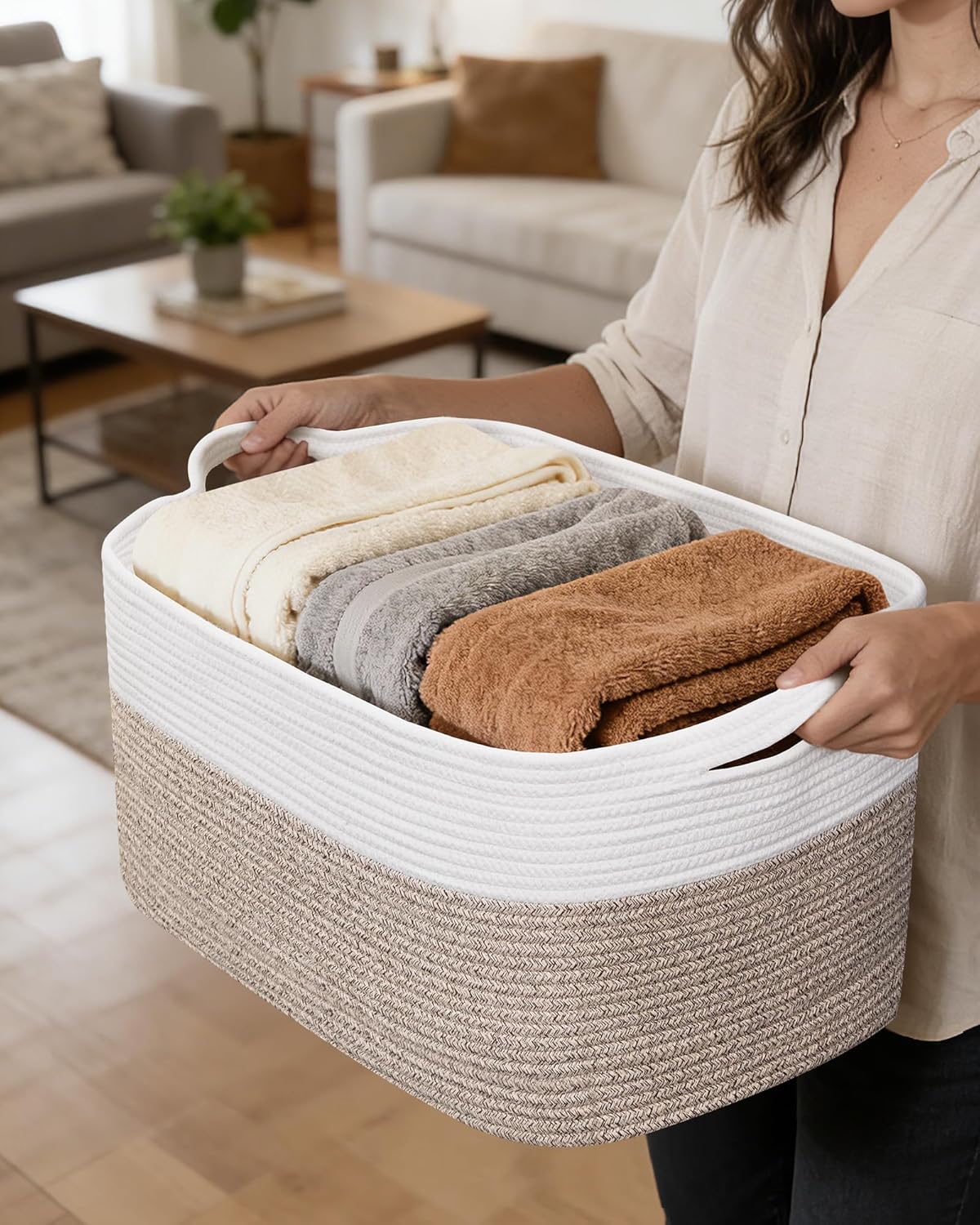 Detalle 2 de JOJOSEE Large Storage Basket 55x38x30 cm