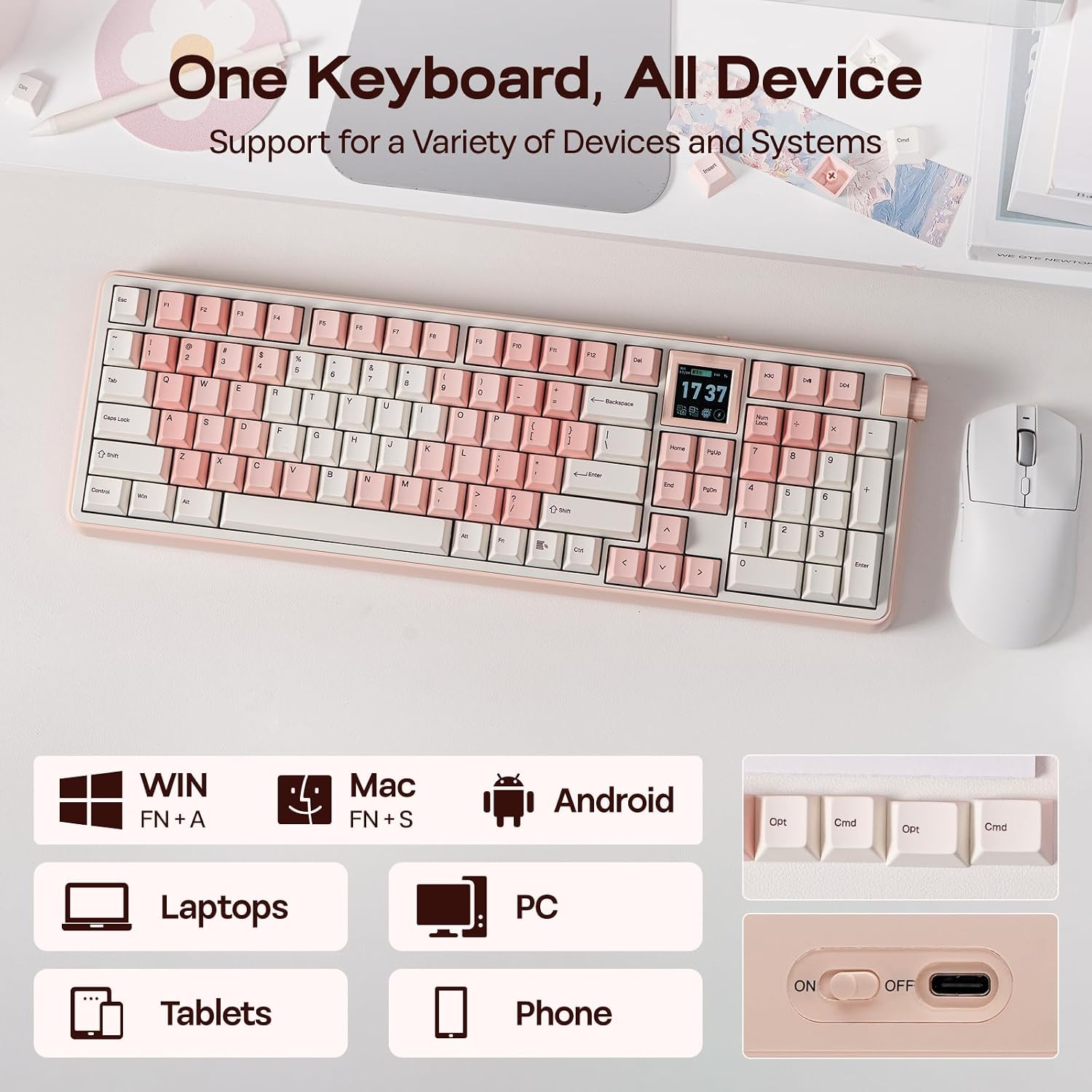 Detalle 2 de EPOMAKER Wireless Gaming Keyboard RT100 PRO