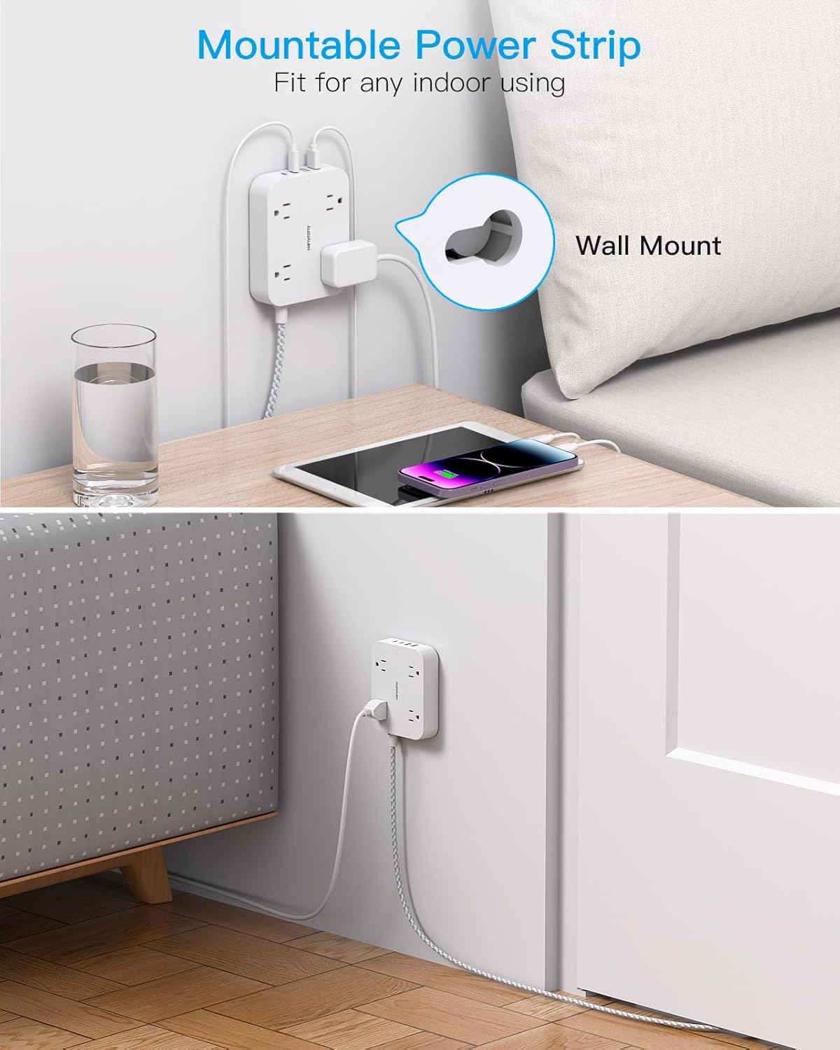 Thumbnail 4 de HANYCONY Flat Plug Extension Cord 5ft