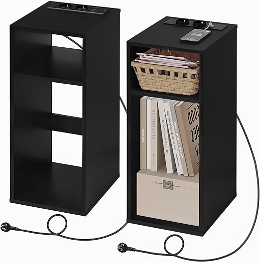 Detalle de WOLTU NTS06sz-2 Mesita de Noche con Enchufes y USB