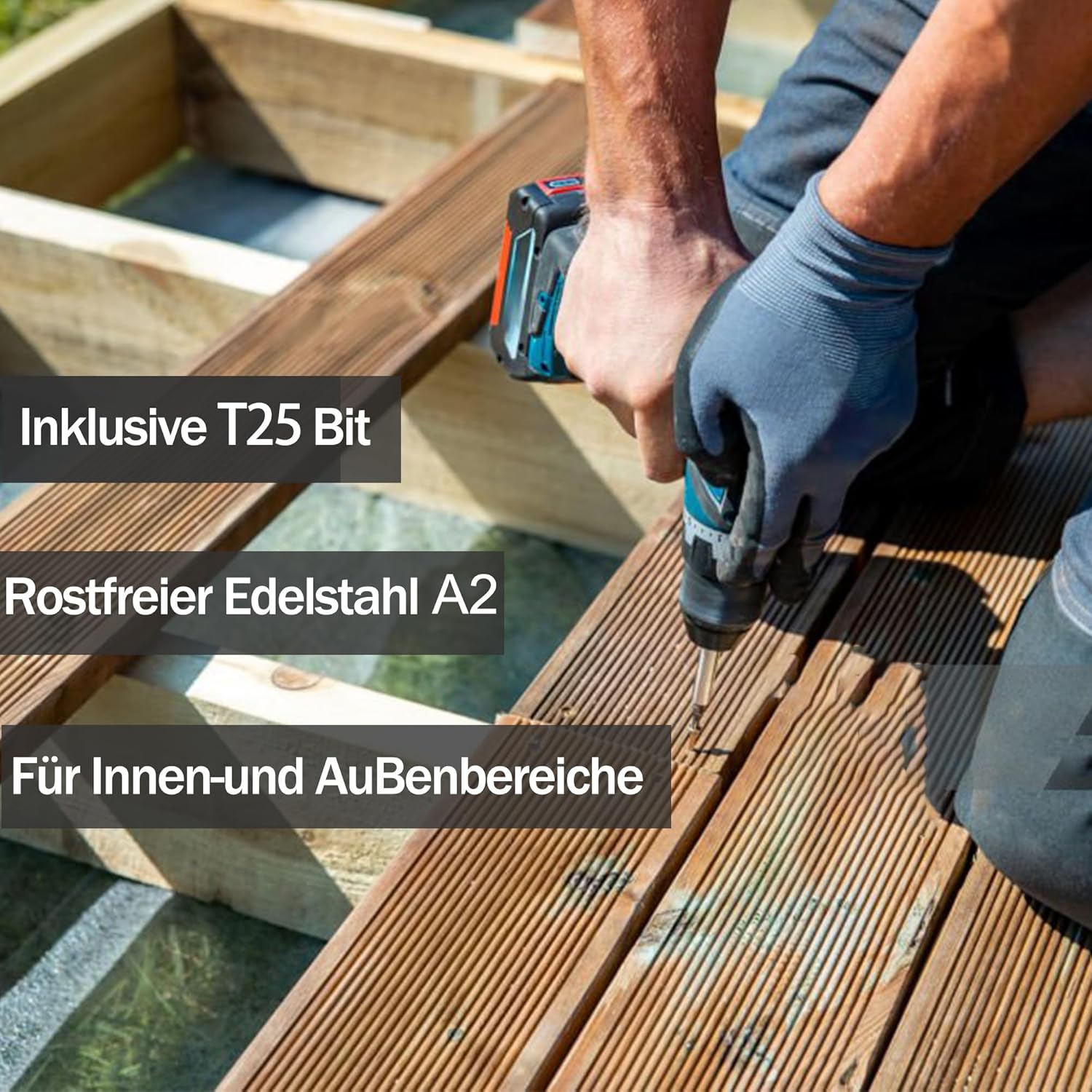 Thumbnail 6 de TCO Vis pour terrasse 5x50 acier inoxydable A2 (200) + embouts T25