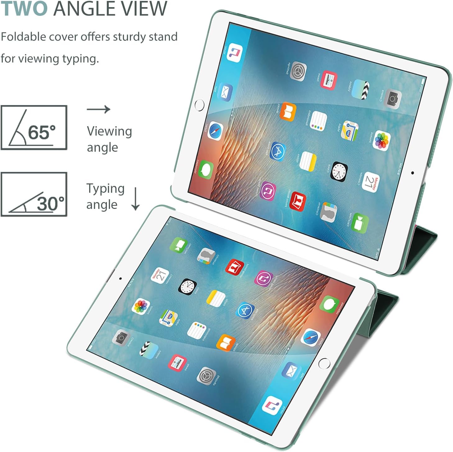 Thumbnail 5 de ProCase Schutzhülle für iPad 9,7 Zoll (iPad 5/6, Modelle A1893/A1954/A1822/A1823) – automatische Schlaf-/Wachfunktion, Nachtgrün