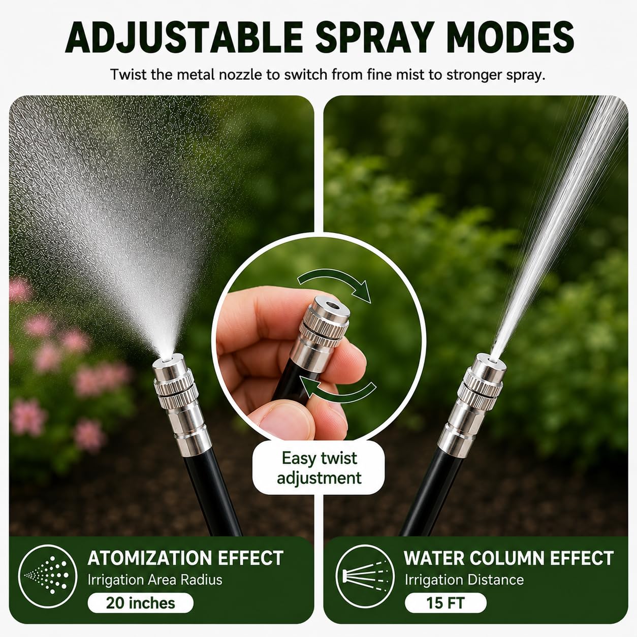 Detalle 2 de Wirv kt 50FT High-Flow Garden Irrigation System, 12mm Tubing, 30 Adjustable Nozzles
