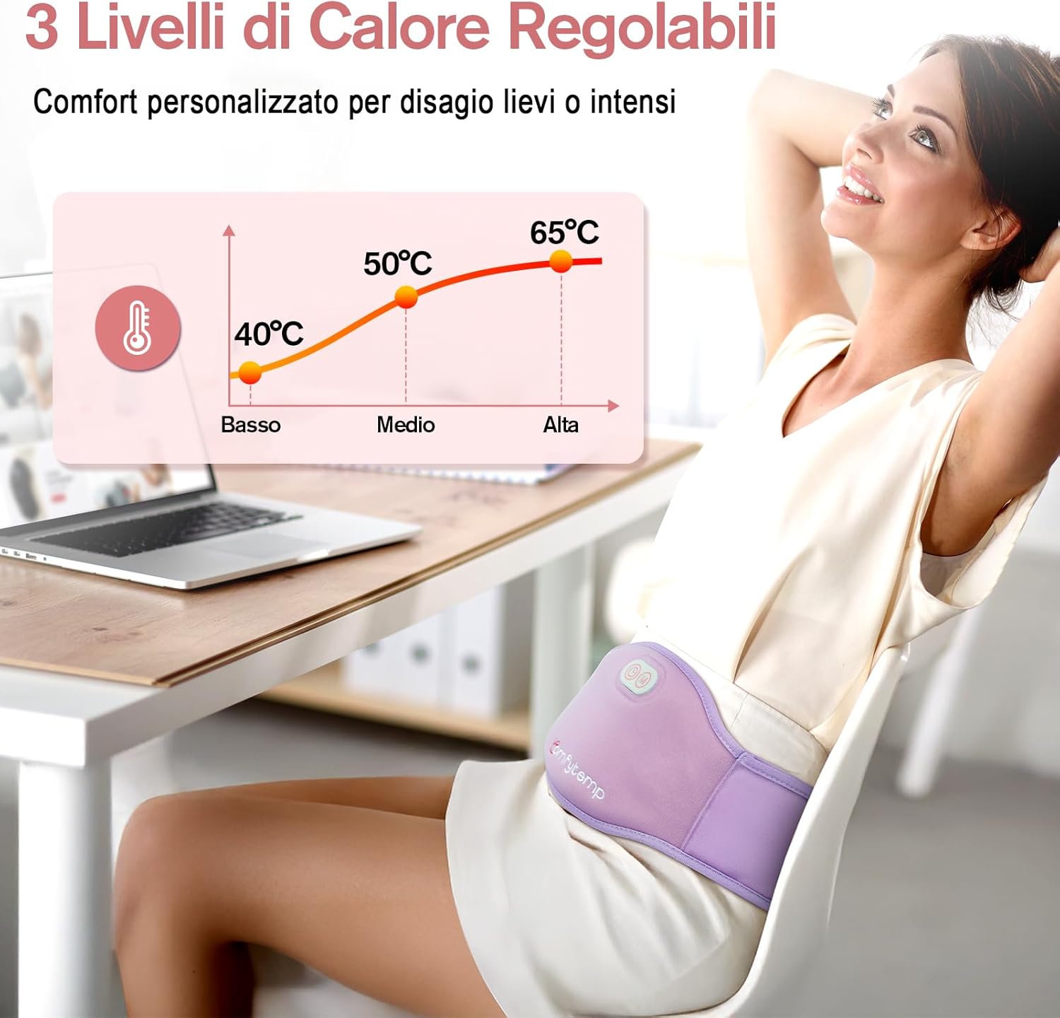 Thumbnail 5 de Comfytemp Fascia Riscaldante Mestruali (Grande) 5000 mAh, riscalda pancia e schiena