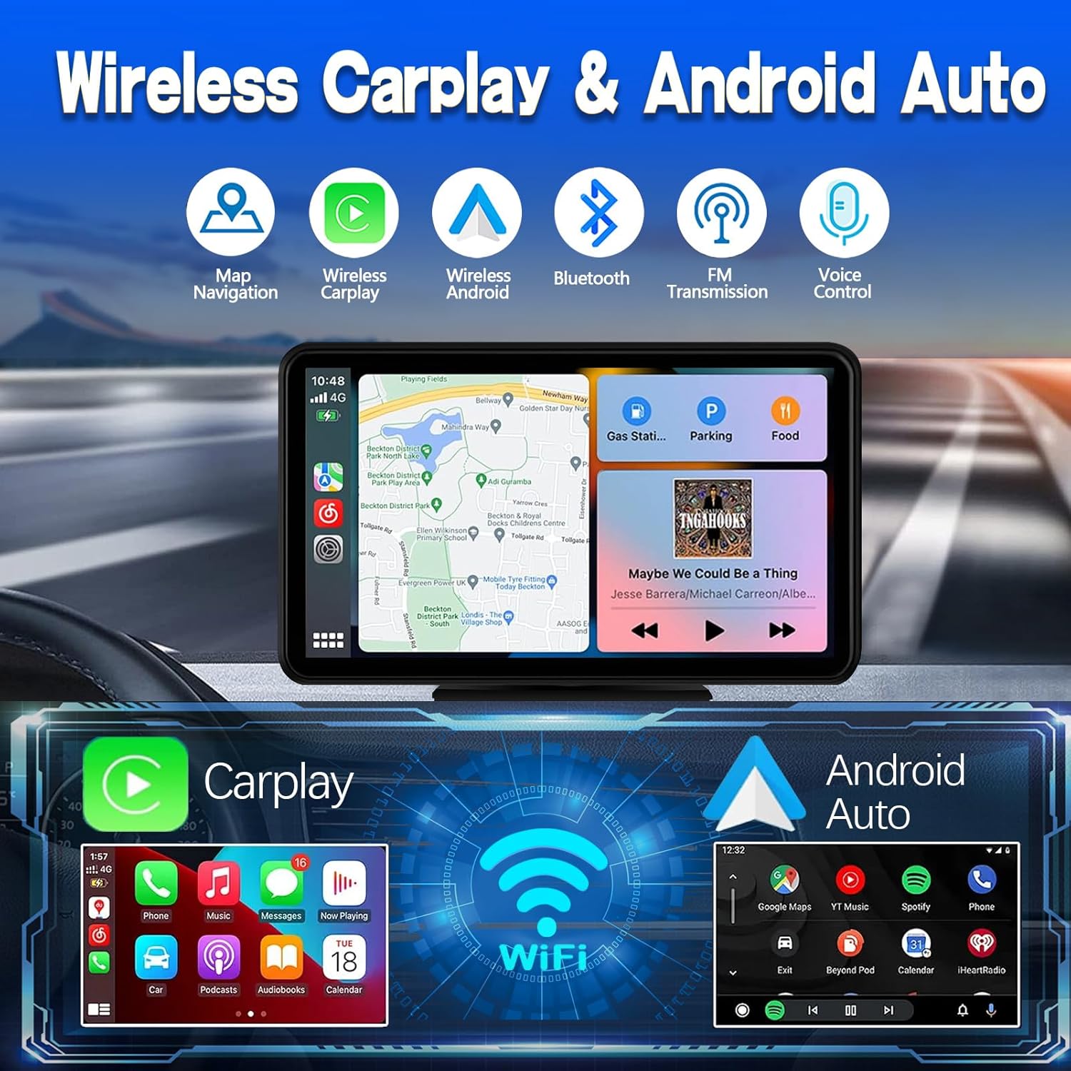 Thumbnail 1 de Wireless CarPlay 7" Portable Screen