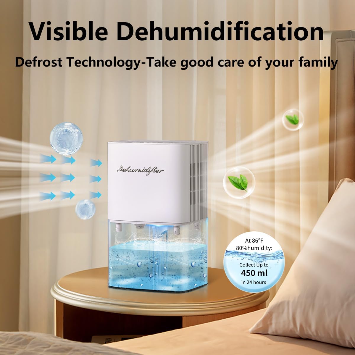 Detalle 2 de Small Dehumidifier 1800ML for 230 ft² 🏠