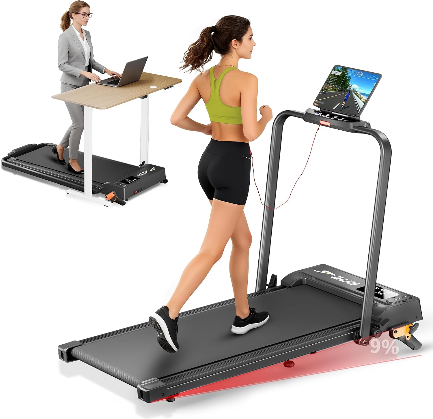 Detalle de 6‑in‑1 Laufband 2,5 PS, 12 km/h, 9% Steigung