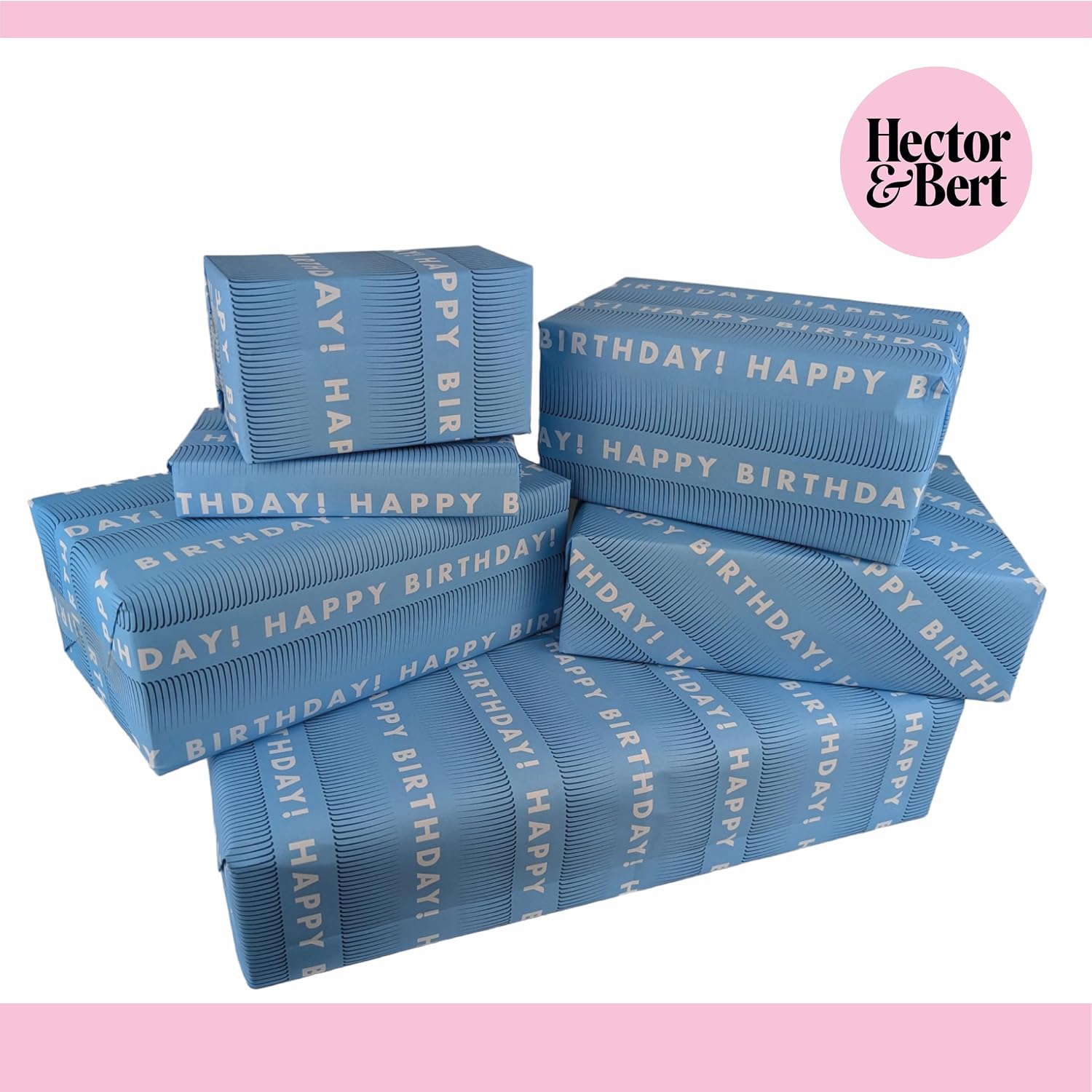 Detalle 2 de Sky Blue Wrapping Paper Sheets x 5 with Tags