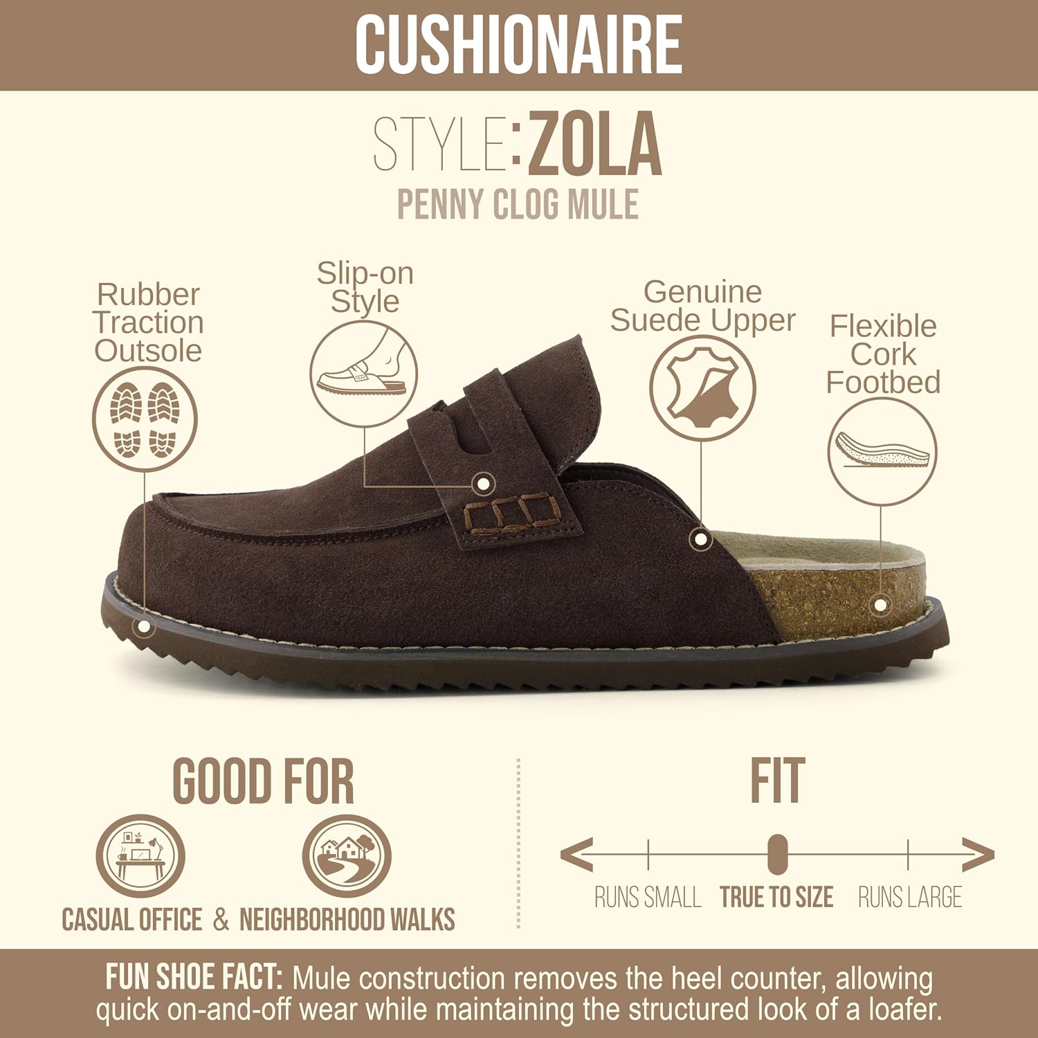 Thumbnail 3 de CUSHIONAIRE Zola Penny Clog Mule with Memory Foam 👡