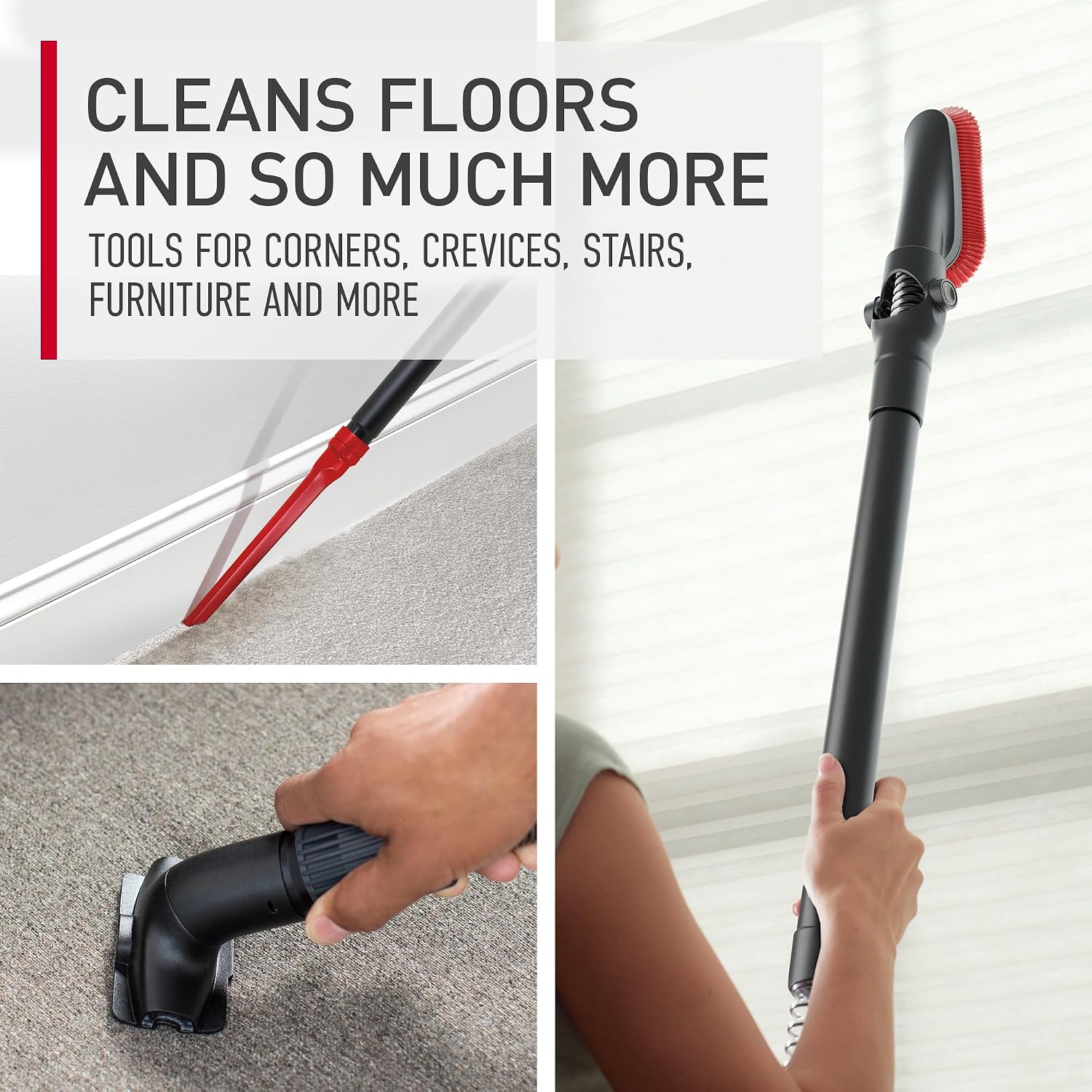 Detalle de Hoover WindTunnel Cord Rewind Pro bagless corded upright vacuum with automatic cord rewind