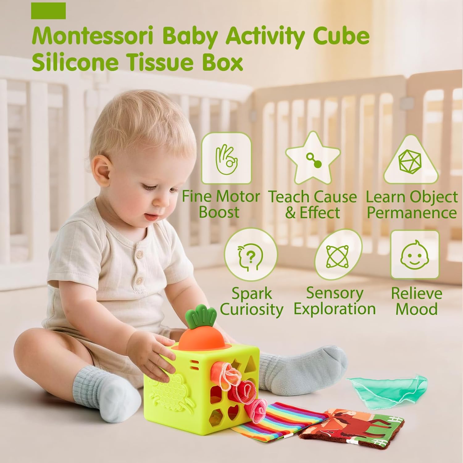 Detalle 2 de hahaland Baby Tissue Box Toy
