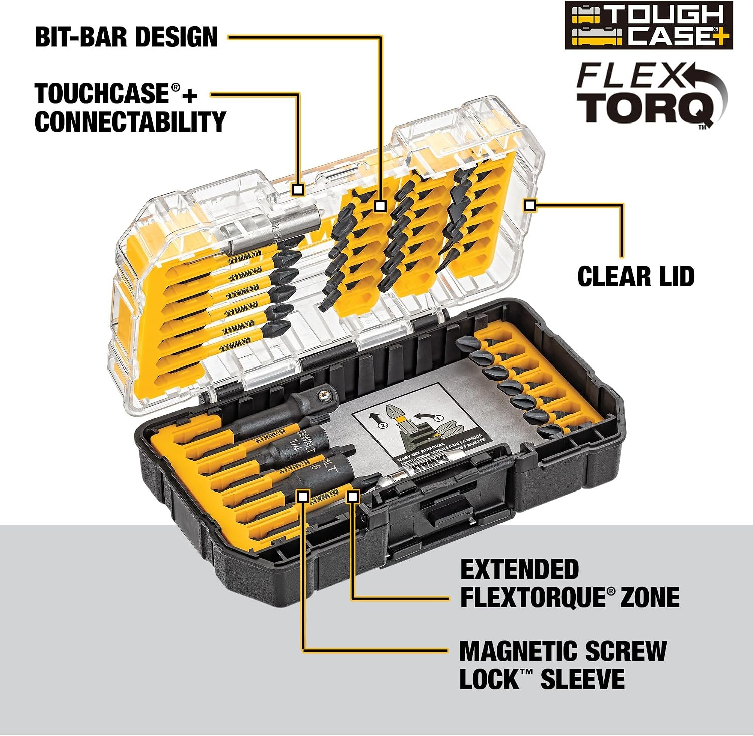 Detalle de DEWALT DWA2T40IR 40-Piece FlexTorq Impact-Ready Screwdriver Bit Set