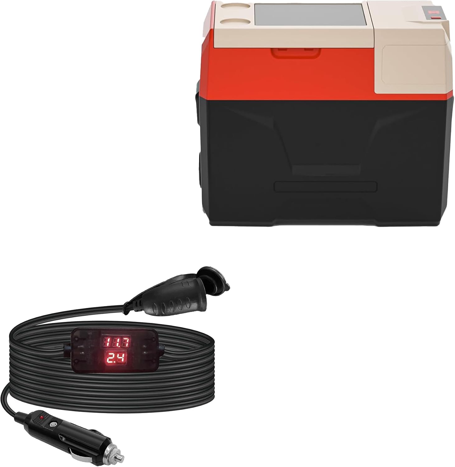 Thumbnail 6 de RGBer® 12-Volt-Zigarettenanzünder-Verlängerungskabel (16AWG) mit Batteriewächter und Voltmeter – für Auto & Kühlbox