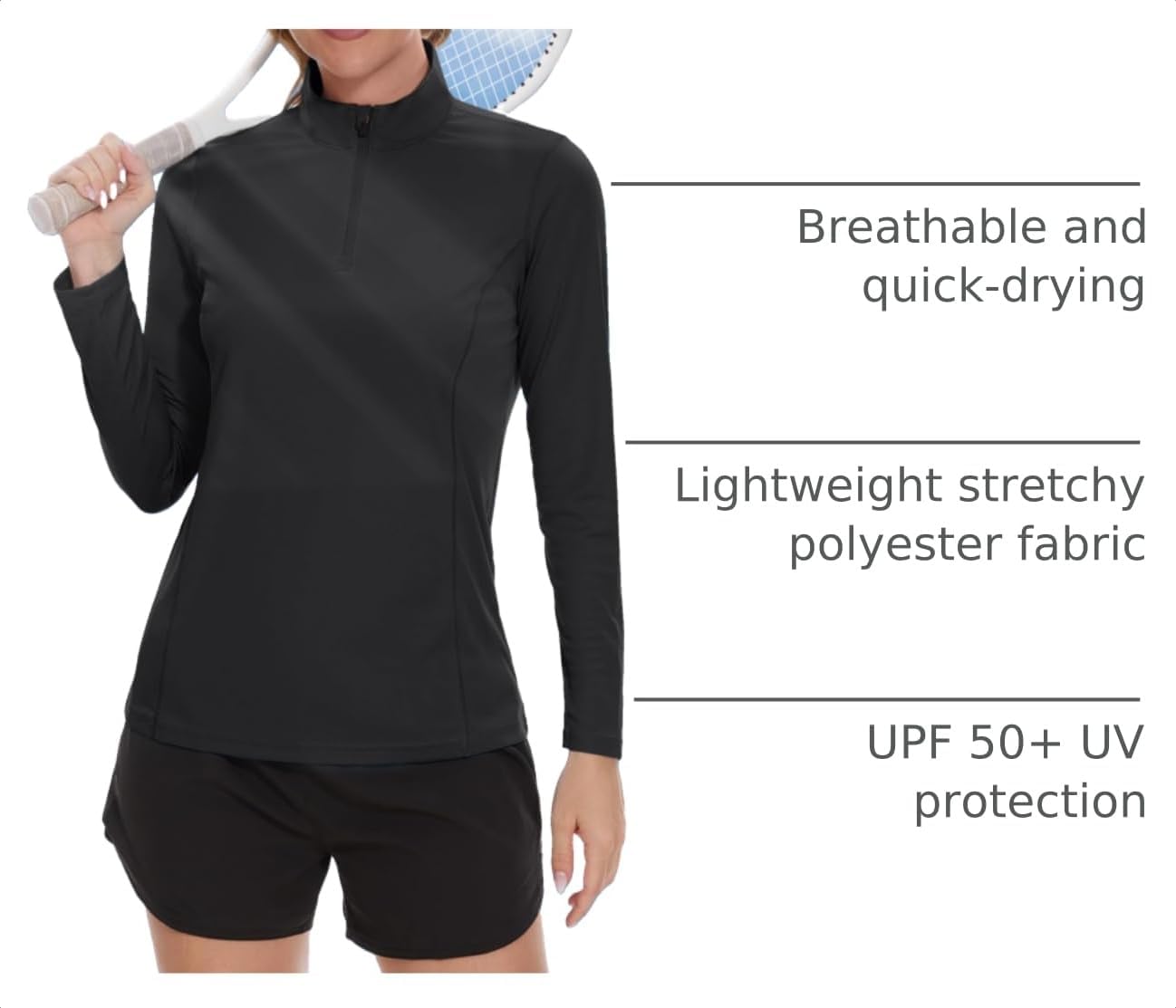 Thumbnail 3 de TACVASEN Women's Quarter Zip Pullover Golf Shirt with UPF 50+ Long Sleeve Sun Coverage