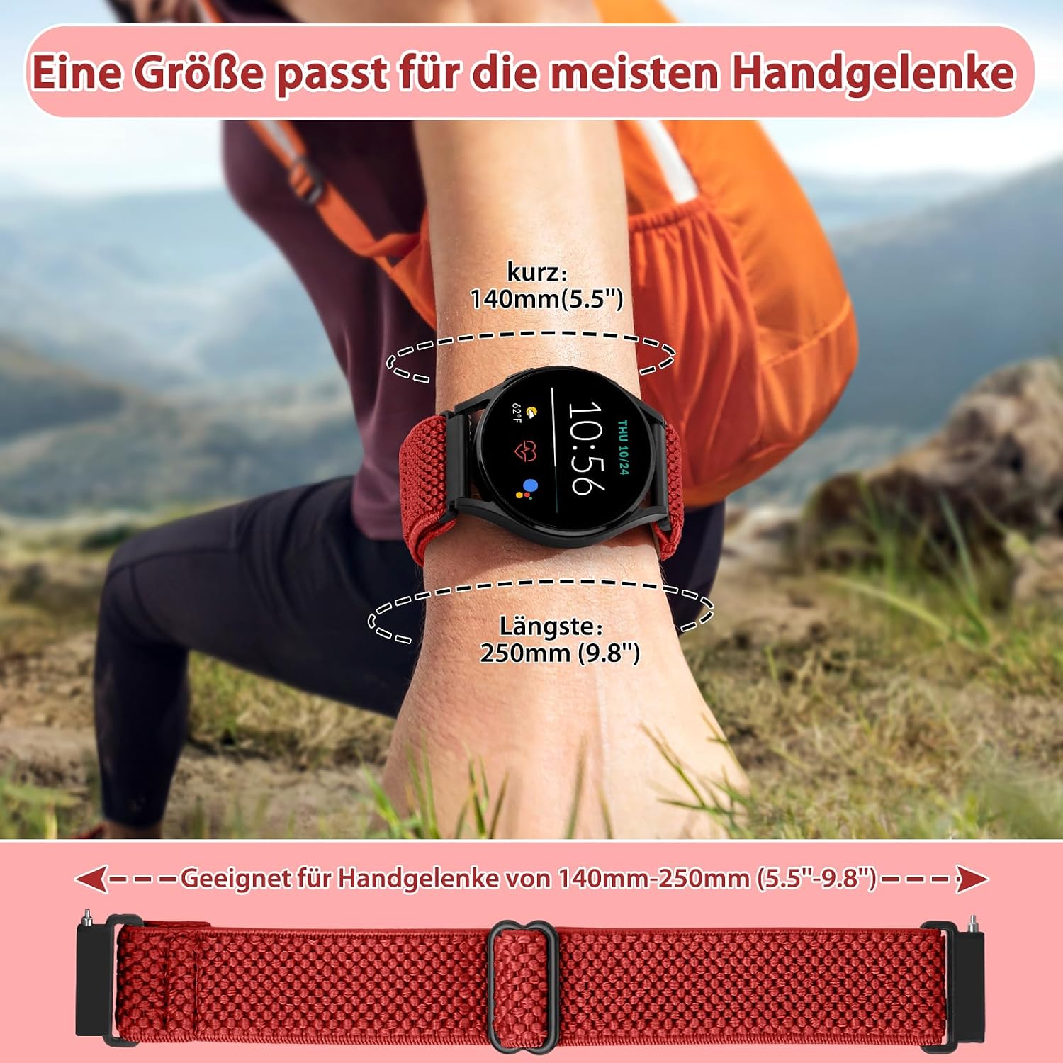 Detalle 1 de SHIJZWD Elastisches Uhrenarmband 20 mm