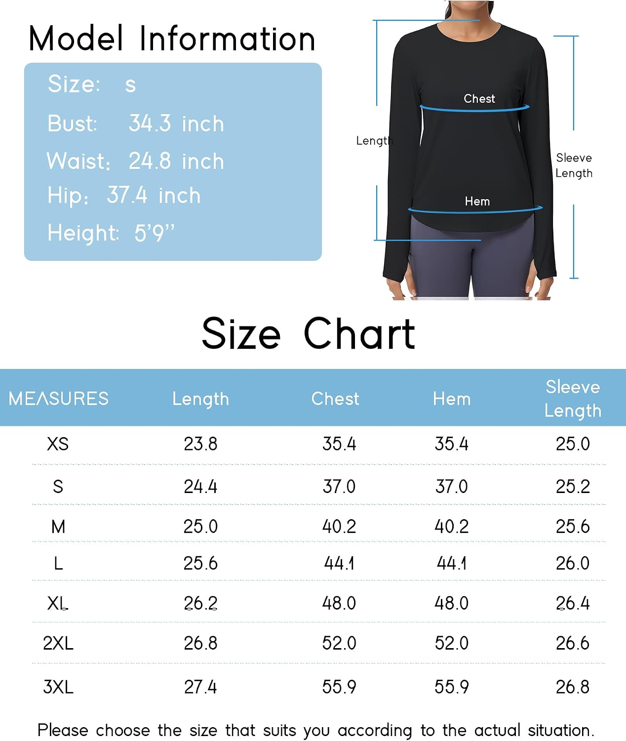 Thumbnail 6 de THE GYM PEOPLE Women's Long-Sleeve Workout Top with Crew Neck and Thumbholes