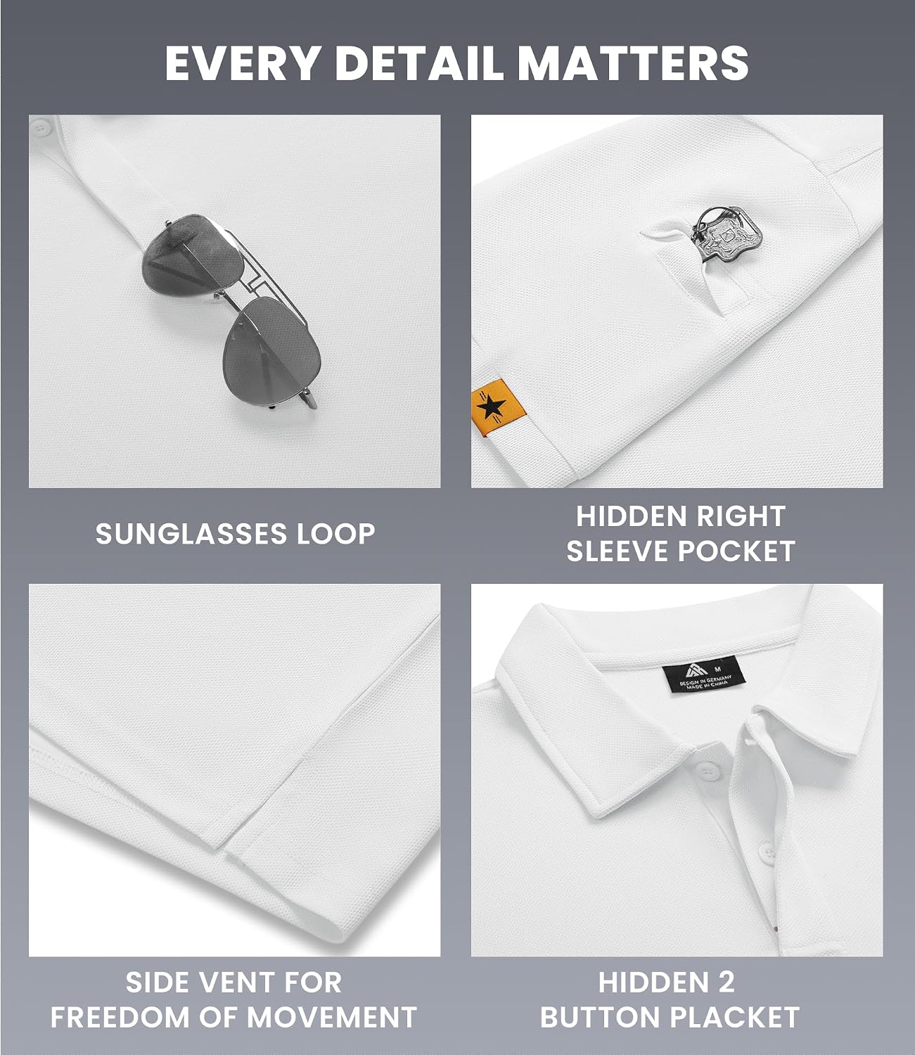Detalle 2 de V VALANCH Men's Golf Polo Shirt