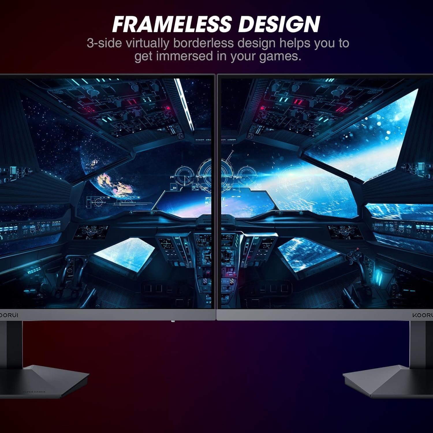 Detalle 2 de KOORUI 27-Inch QHD Gaming Monitor G2721P: Fast IPS, 200Hz, HDR400, 1ms