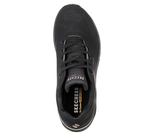 Thumbnail 5 de Skechers Damen Uno Stand On Air Weit Trainers – Black Durabuck Mesh, Größe 35.5 EU