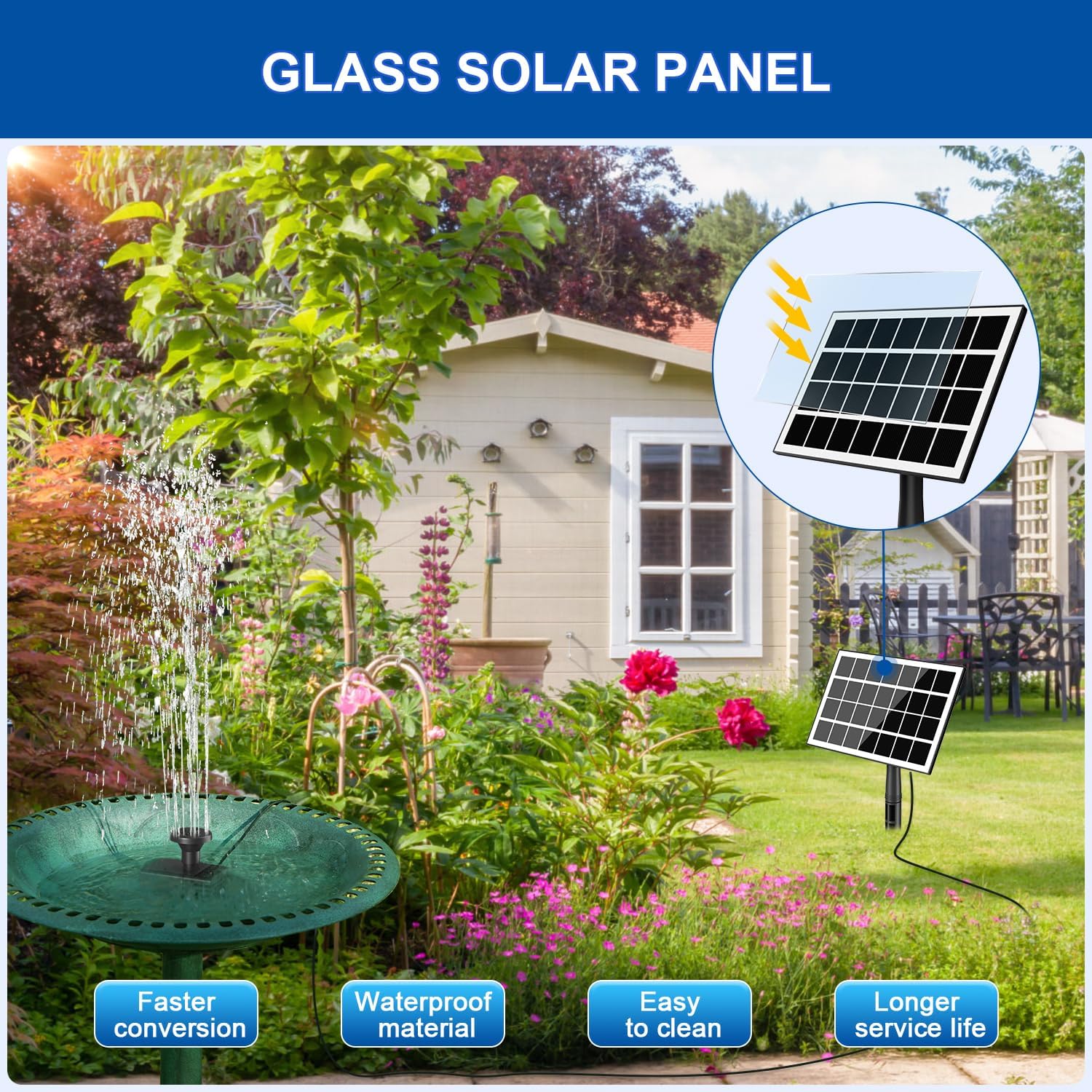 Thumbnail 3 de SZMP Solar Springbrunnen 3.5W Glas Panel