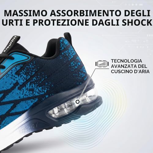 Detalle de Hitmars Scarpa Running Uomo - Sneakers sportive leggera, traspirante e ammortizzata (Blu, 42)