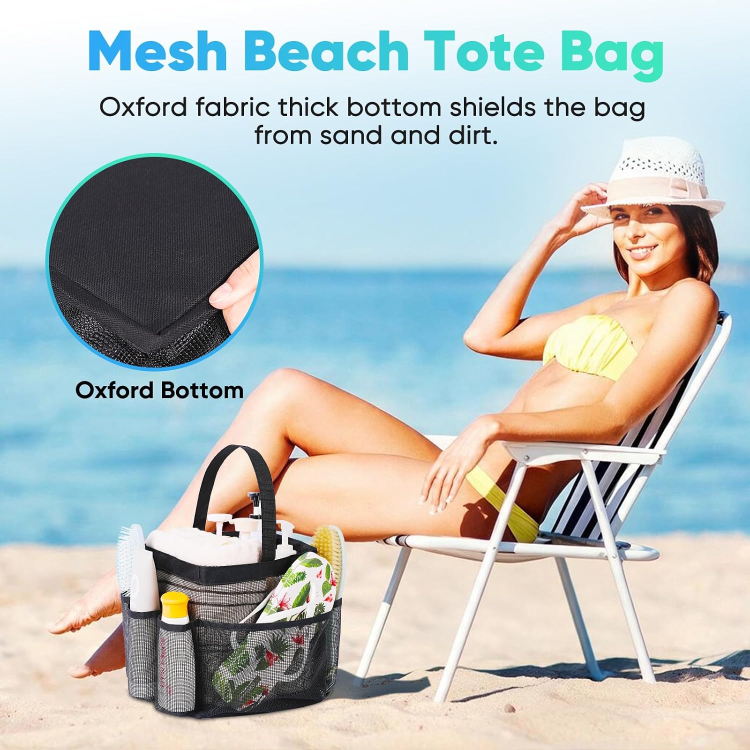 Detalle de EUDELE Mesh Shower Caddy Portable for College Dorm Essentials
