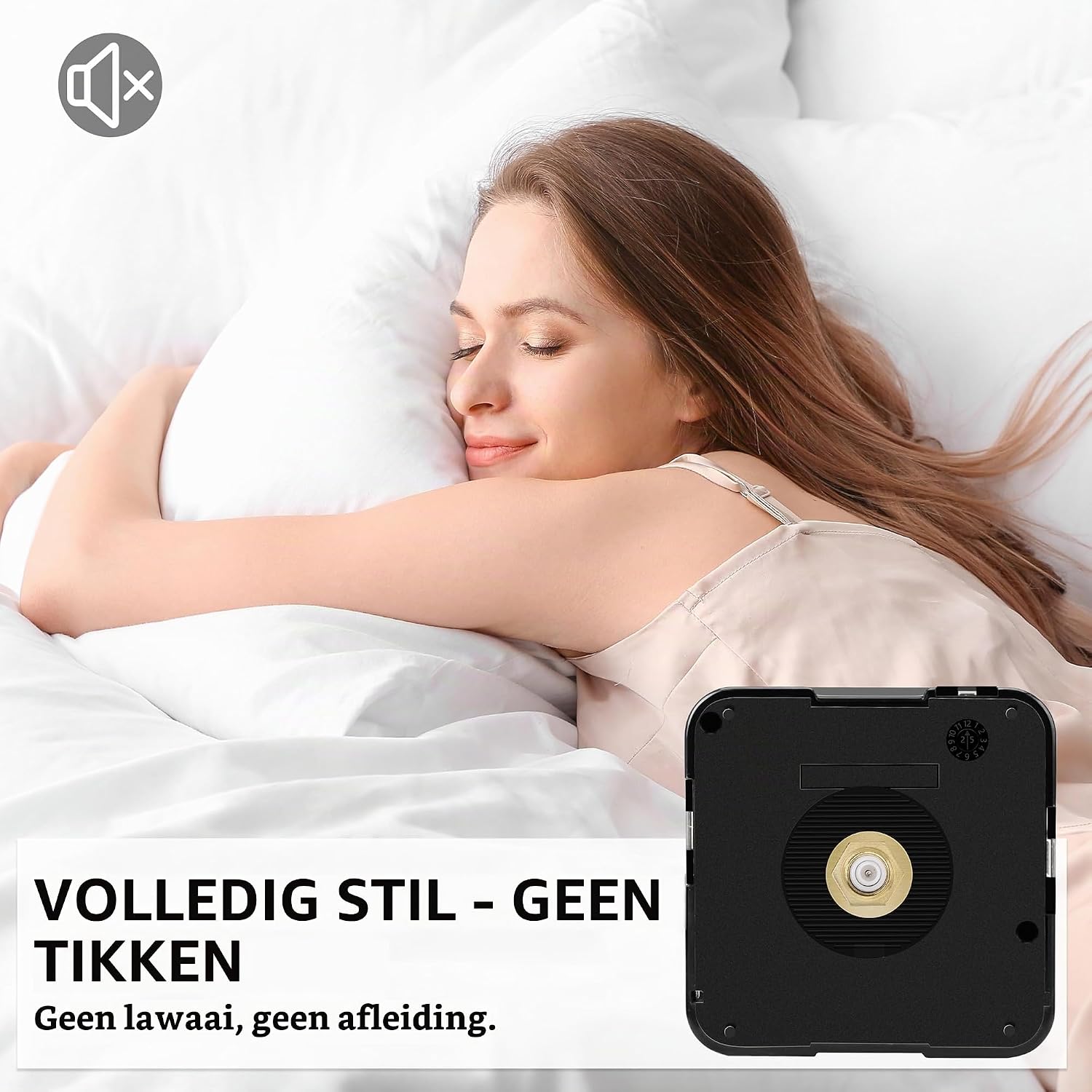 Detalle 1 de Foxtop Silent Sweep Quartz-klokmechanisme, 12,5 mm, stil en op AA-batterij