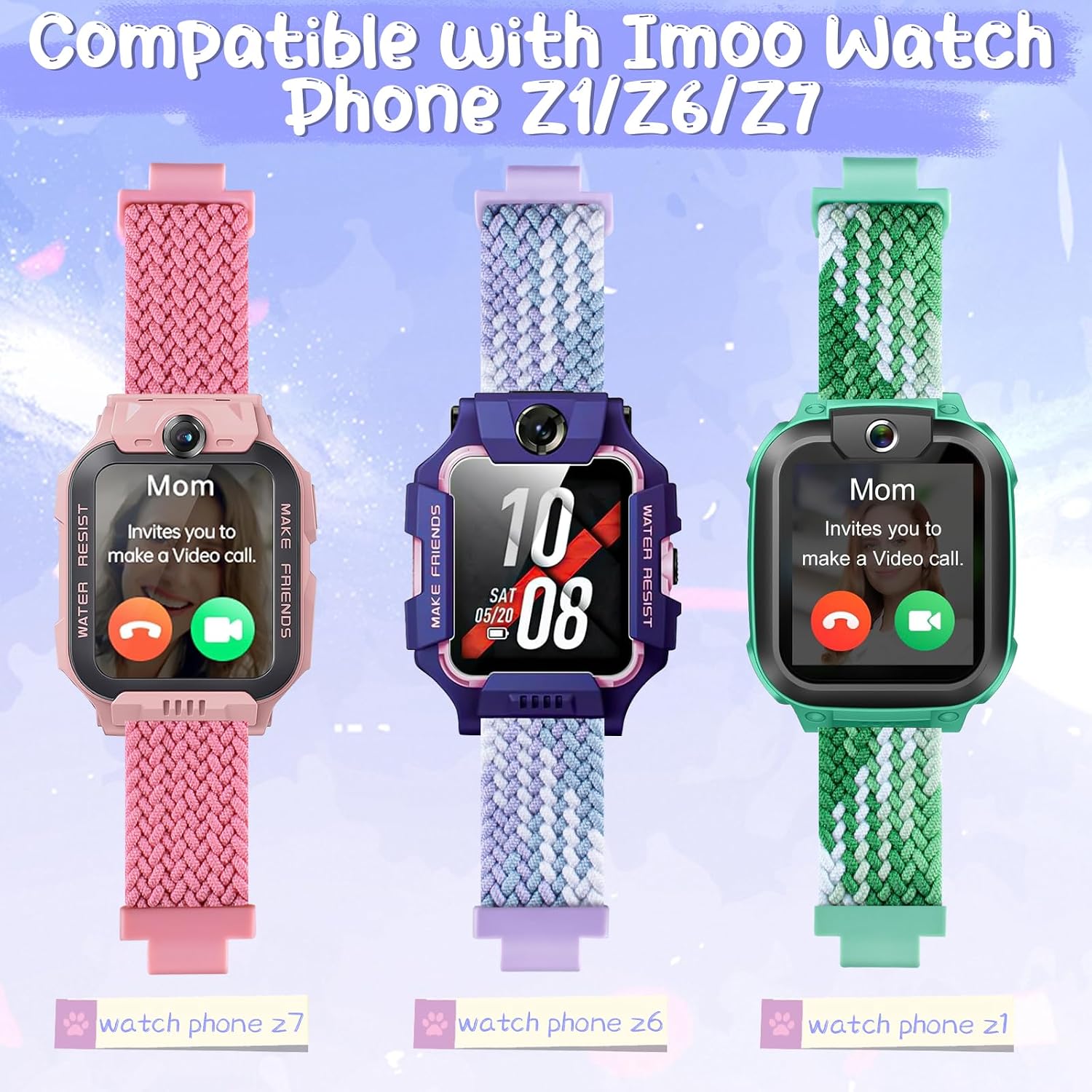 Detalle de Hexasider Kids Straps replacement nylon wristbands for imoo Watch Phone Z7/Z6/Z1