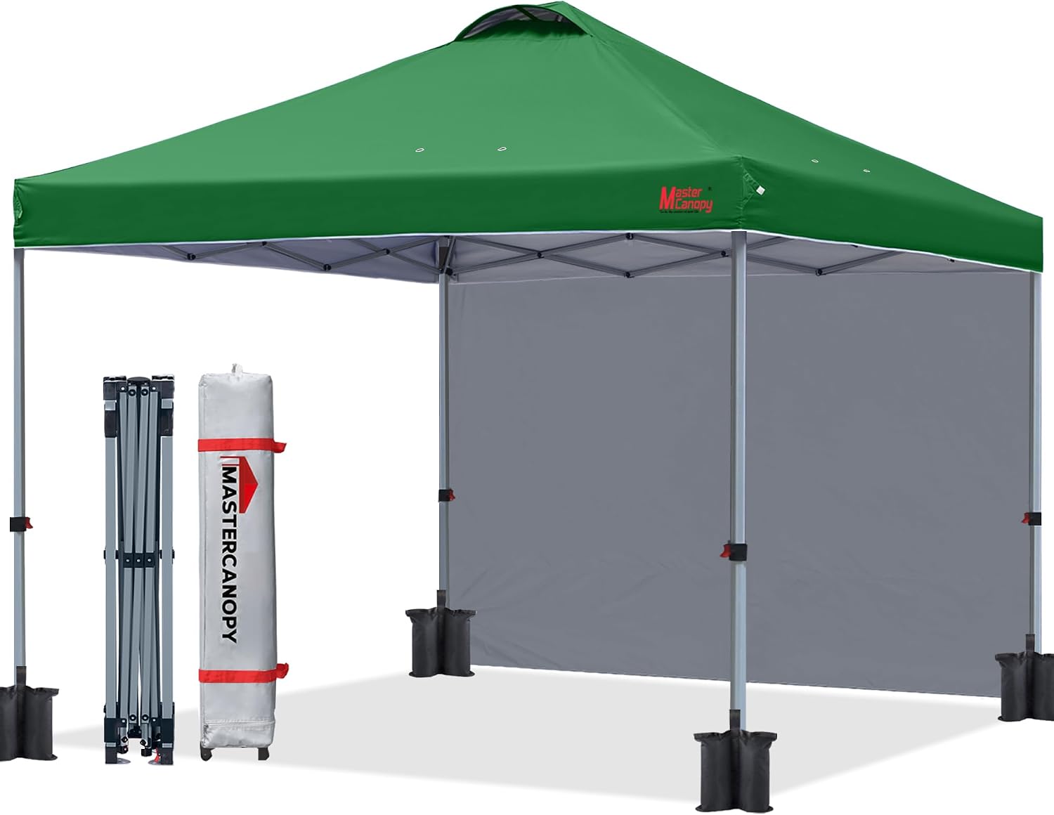 Thumbnail 6 de MASTERCANOPY Durable EZ Pop-up Gazebo Tent with 1 Sidewall (2.5x2.5M, Black)