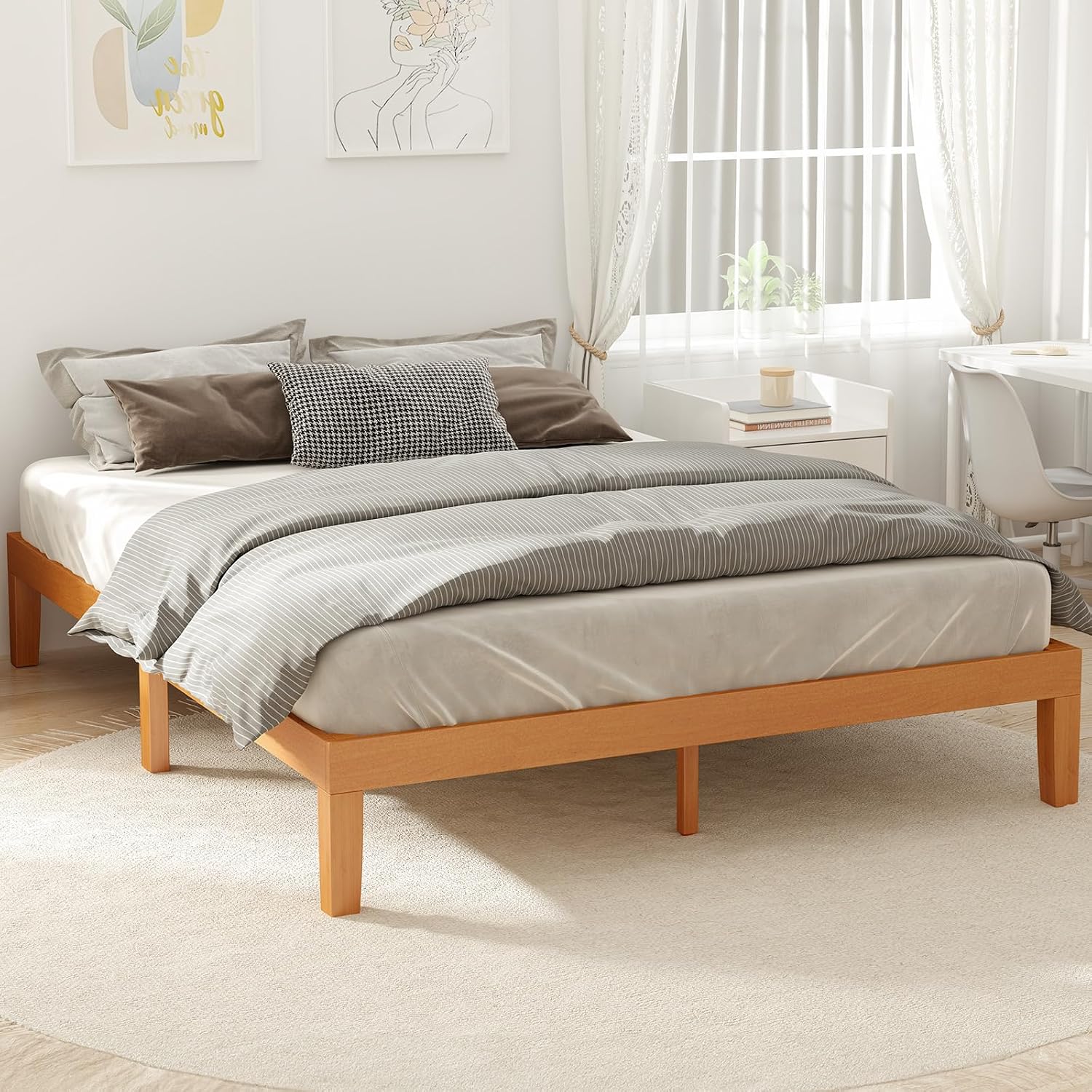 Thumbnail 6 de DUMOS Platform Bed Frame, King Size