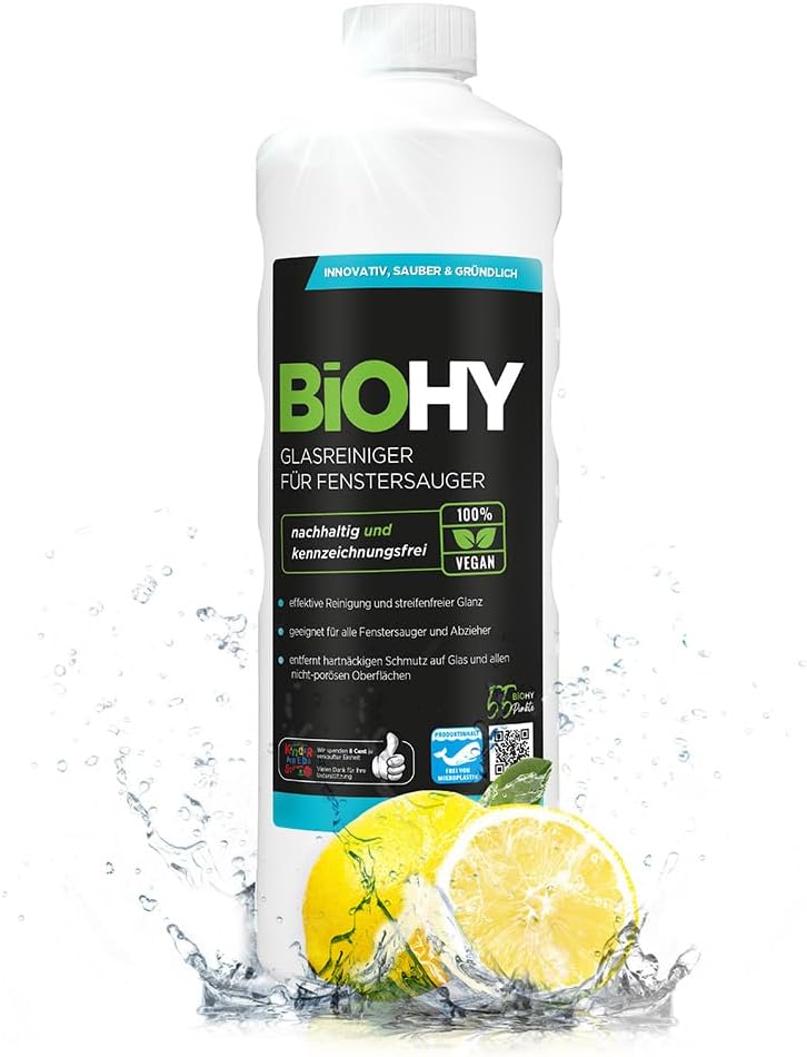 BiOHY Glasreiniger Konzentrat 1 L für Fenstersauger