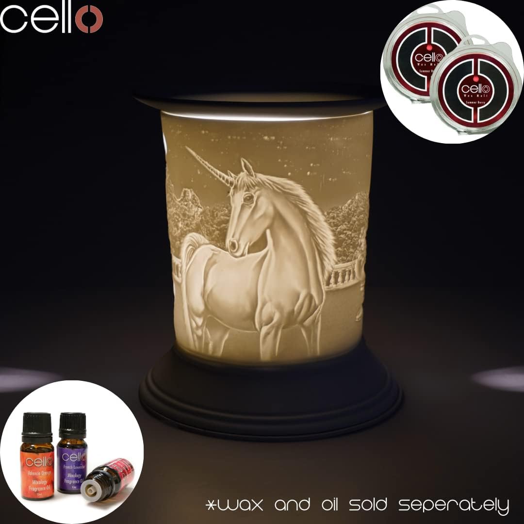 Thumbnail 6 de Cello Porcelain Straight Electric Wax Burner (Unicorn pattern) – electric wax melt & oil warmer