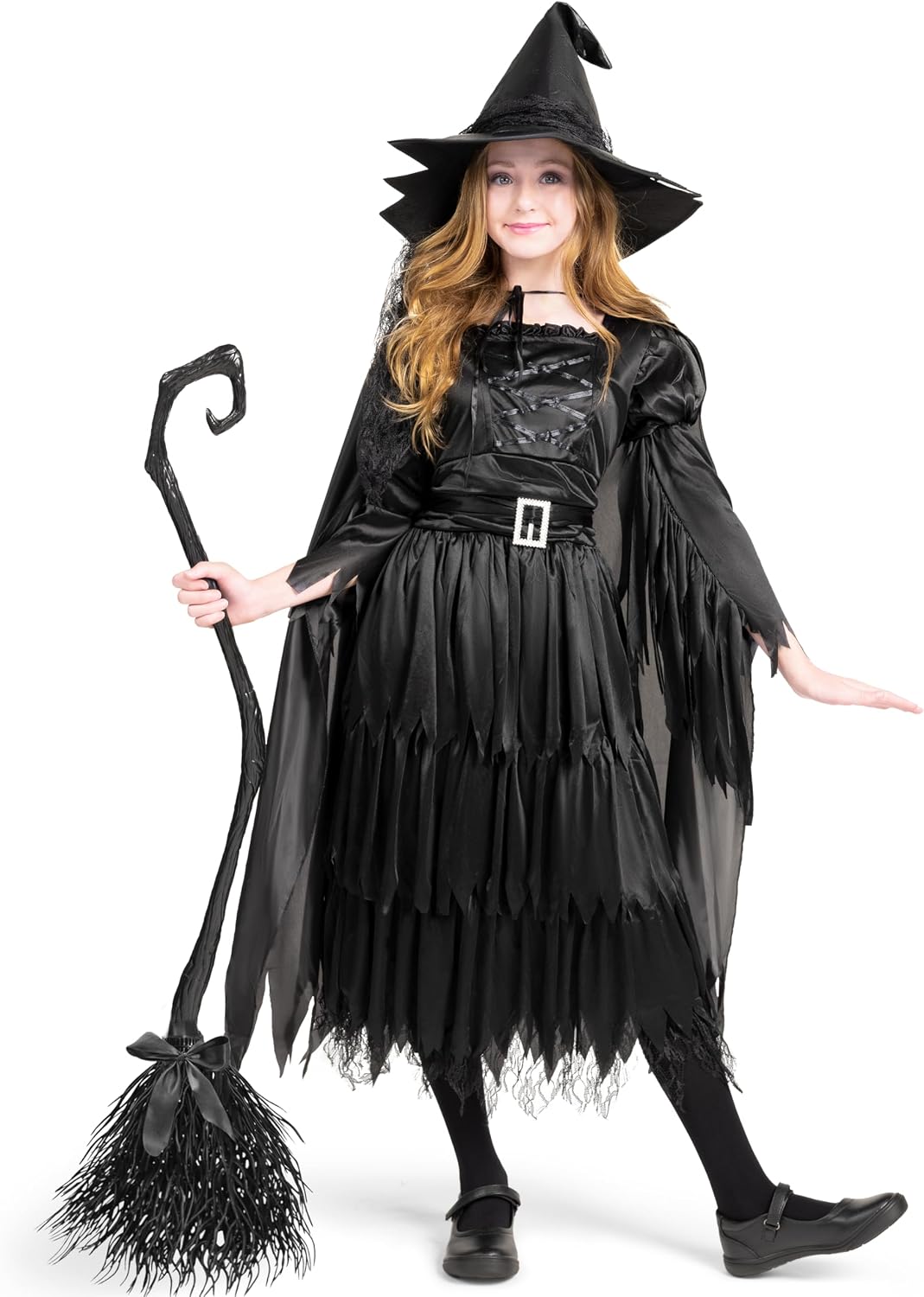 Detalle de Spooktacular Creations Classic Kids Witch Costume, Black Gothic Dress