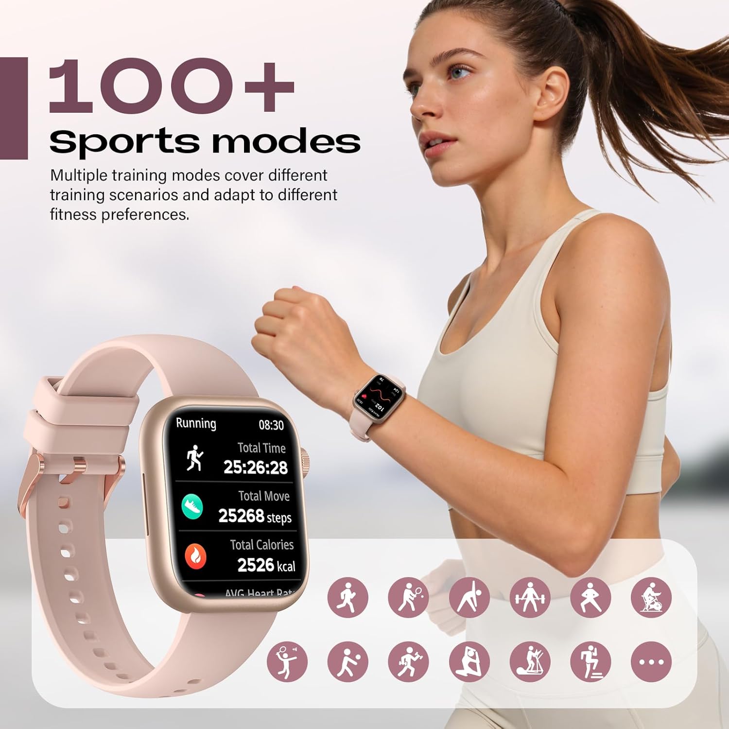 Detalle de SLOKSFil Smartwatch donna 1,85": fitness, salute e notifiche con quadrante personalizzabile