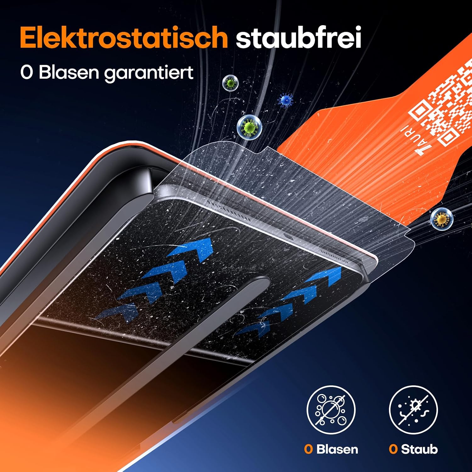 Detalle de TAURI 2er-Set Displayschutzglas für iPad A16 (11. / 10. Gen) – 9H Full-Screen Schutzglas, Staubfreie Montagehilfe