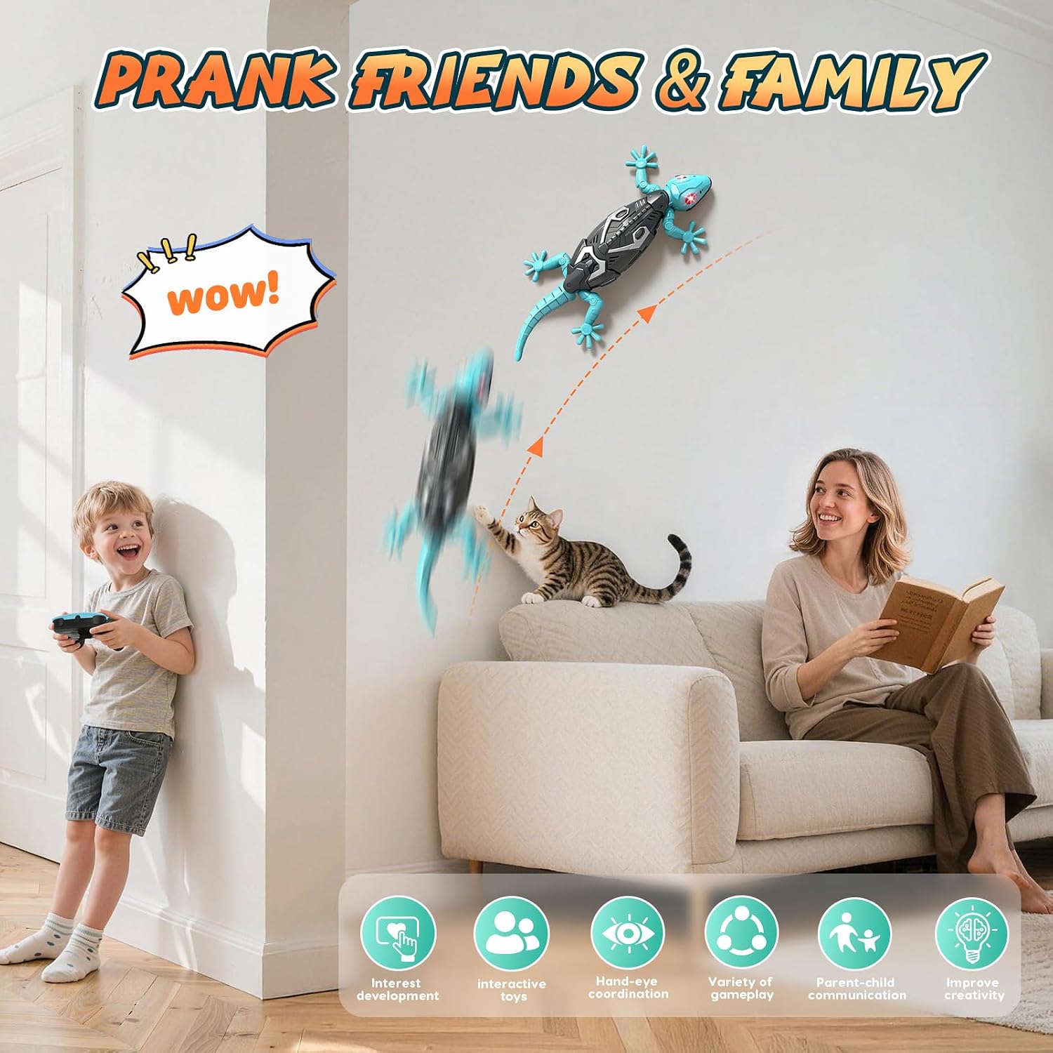 Detalle 2 de KETIEE RC Wall-Climbing Gecko Toy with LED Eyes