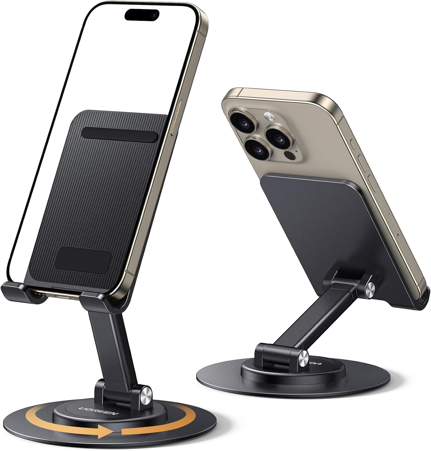Detalle de UGREEN supporto cellulare regolabile da tavolo con base girevole 360° per iPad mini e smartphone 4–9,7