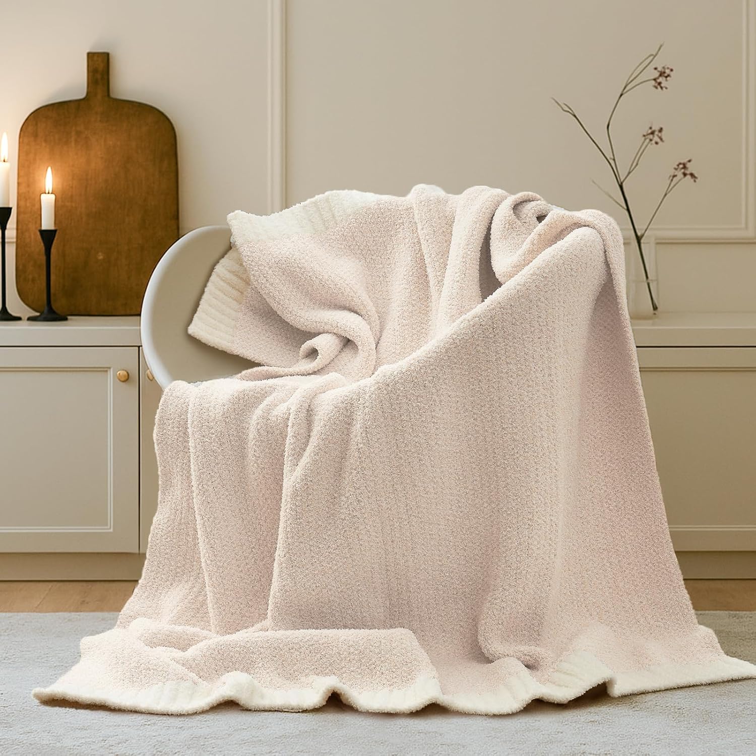 Detalle de Snuggle Sac Buttery Ivory Throw Blanket 50 x 60 🛋