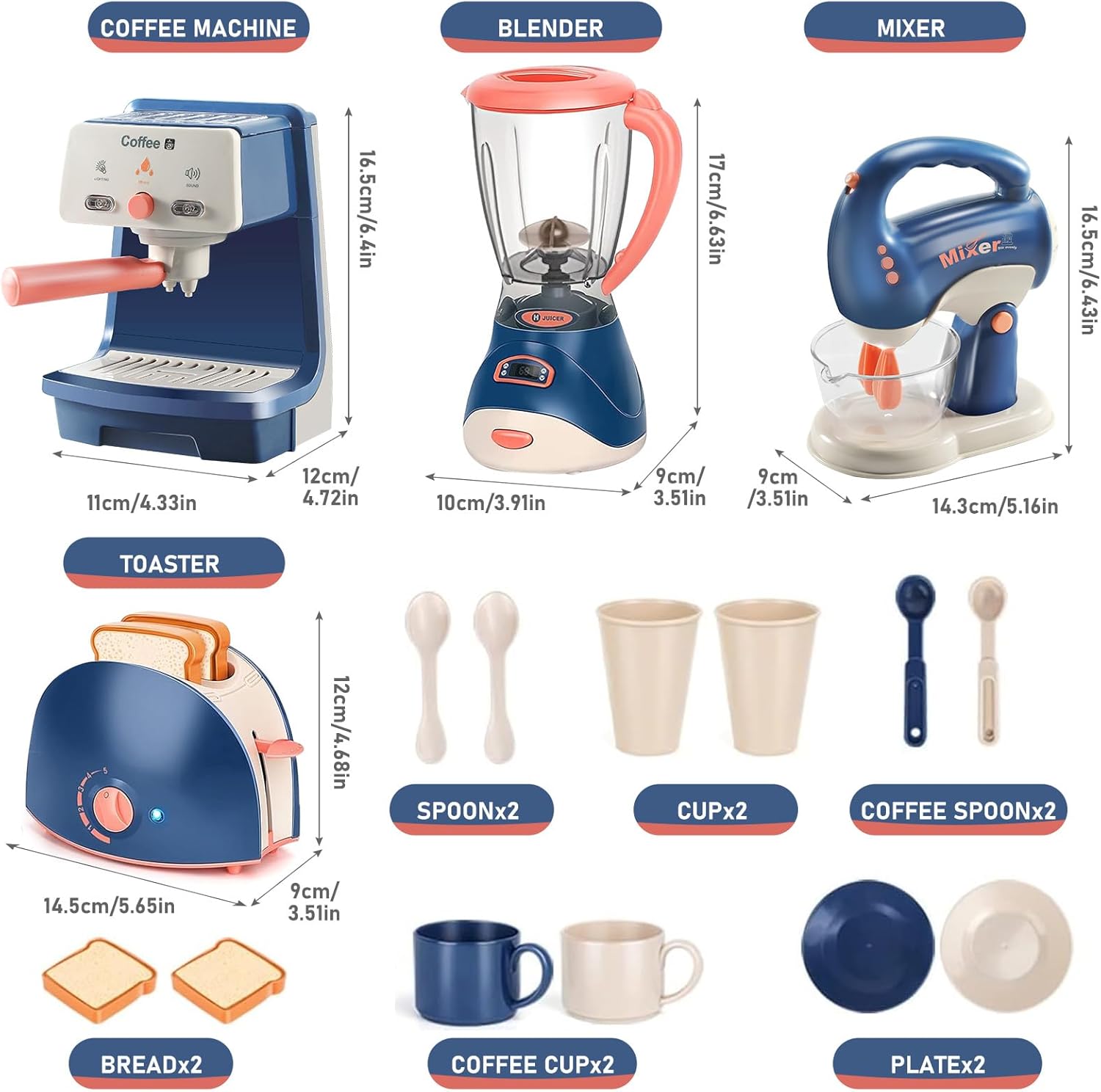 Detalle 2 de Cucina giocattolo set elettrodomestici per bambini 3‑6 anni