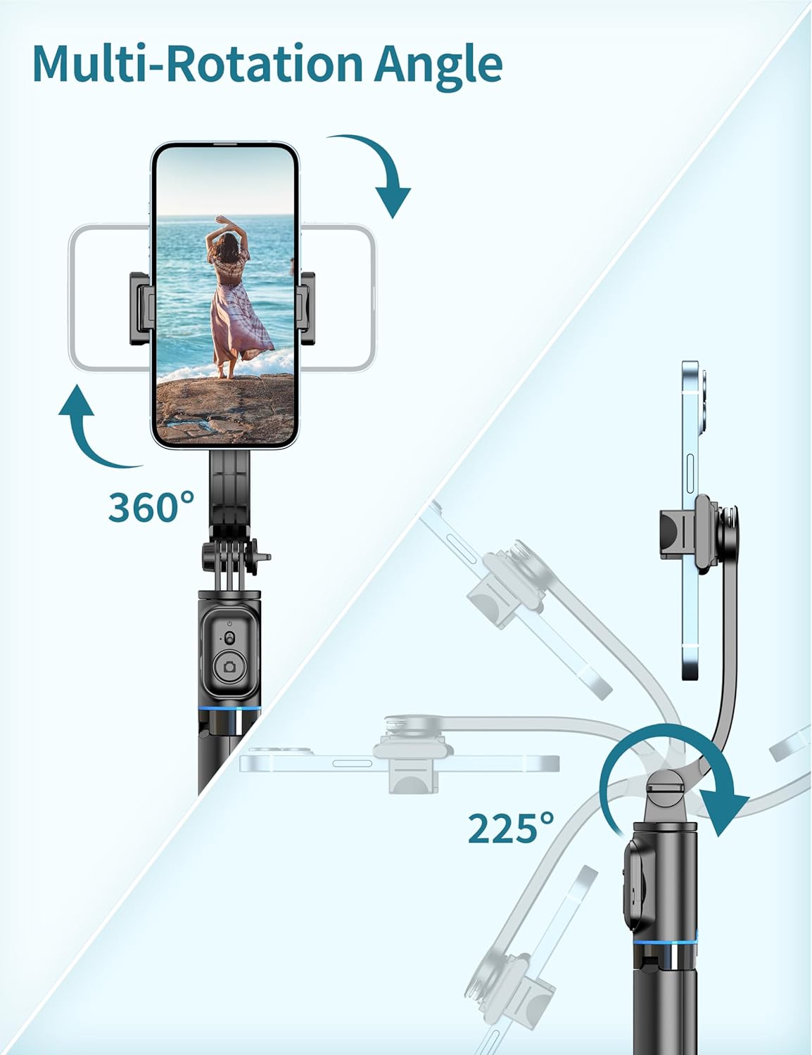 Thumbnail 6 de Selfie Stick for iPhone – 41" extendable tripod with detachable phone holder and wireless remote