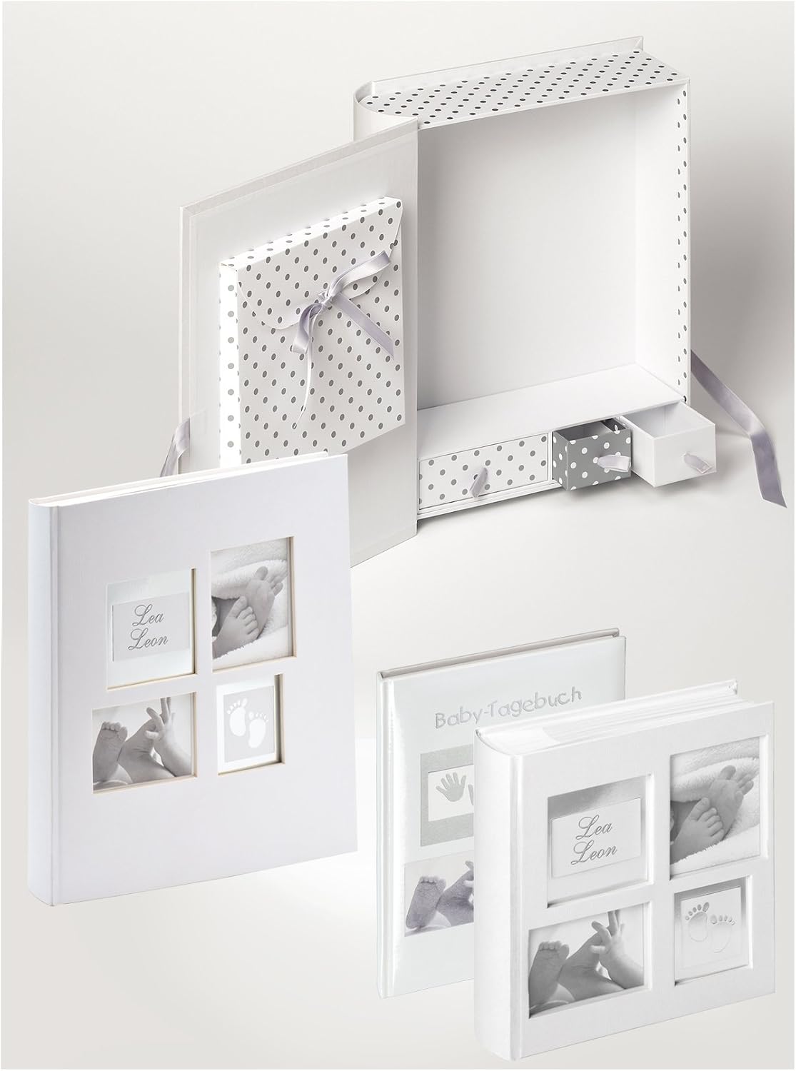 Thumbnail 1 de Walther Design Tagebuch Weiss mit Prägung Baby Little Foot TB-172