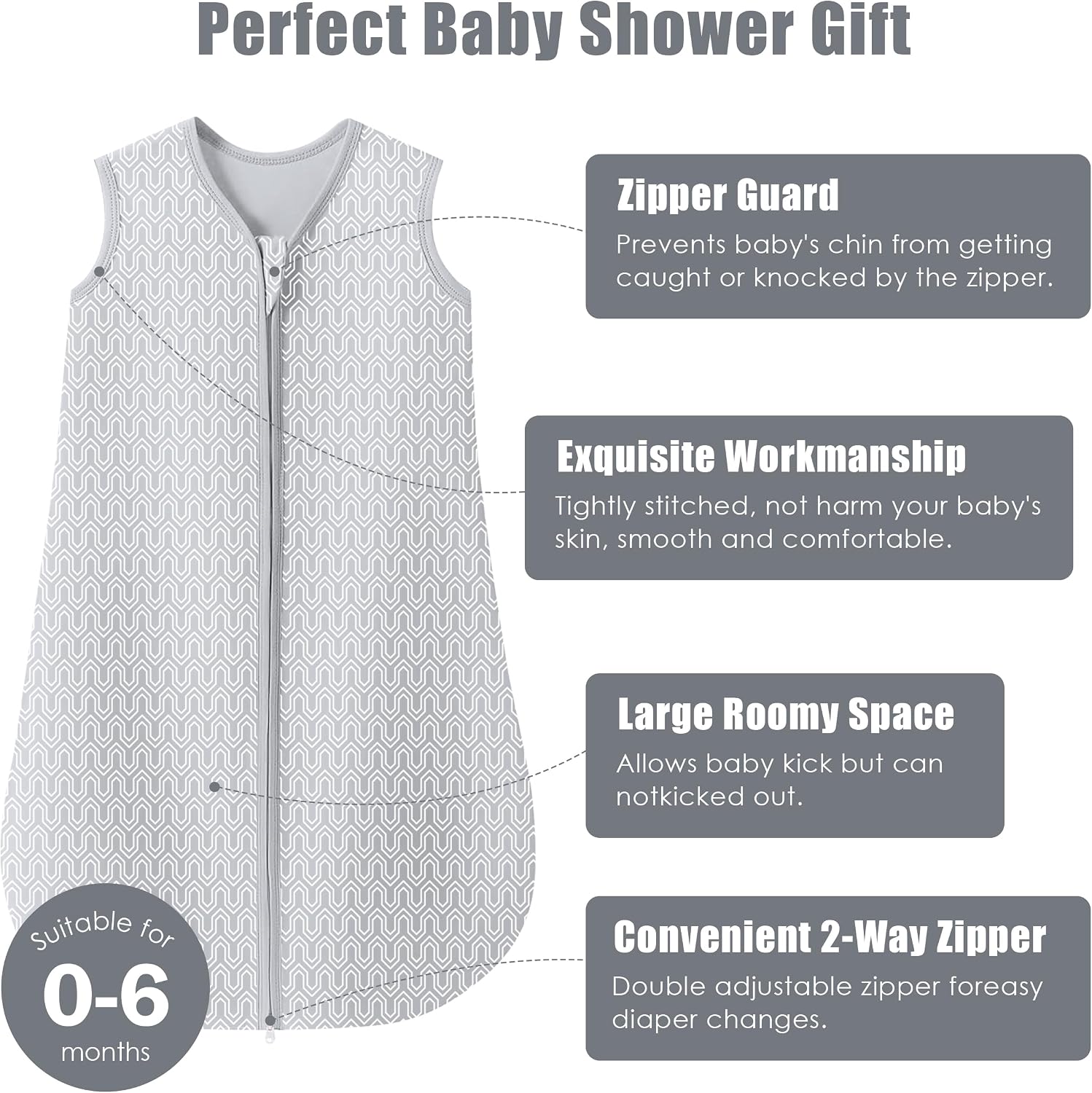 Detalle de SWEET DOLPHIN Baby Sleep Sack 0-6 Months