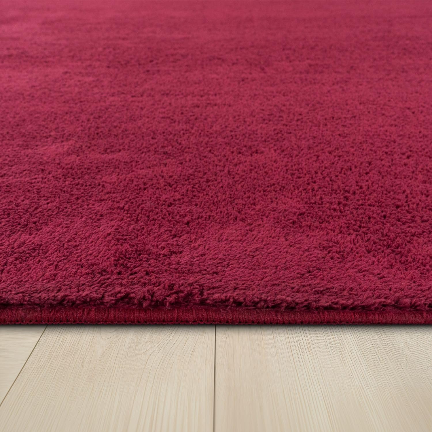 Detalle de Teppich 160 cm rund Kurzflor rot