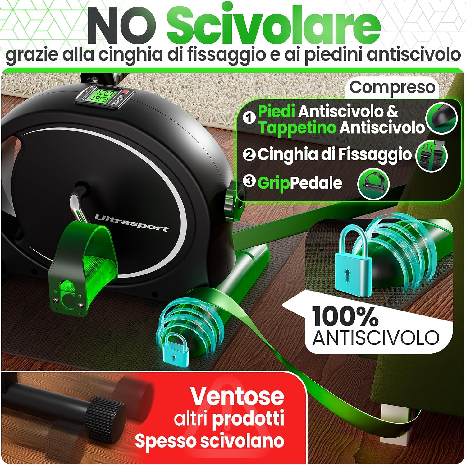 Detalle 2 de Ultrasport Pedaliera riabilitazione 2 in 1