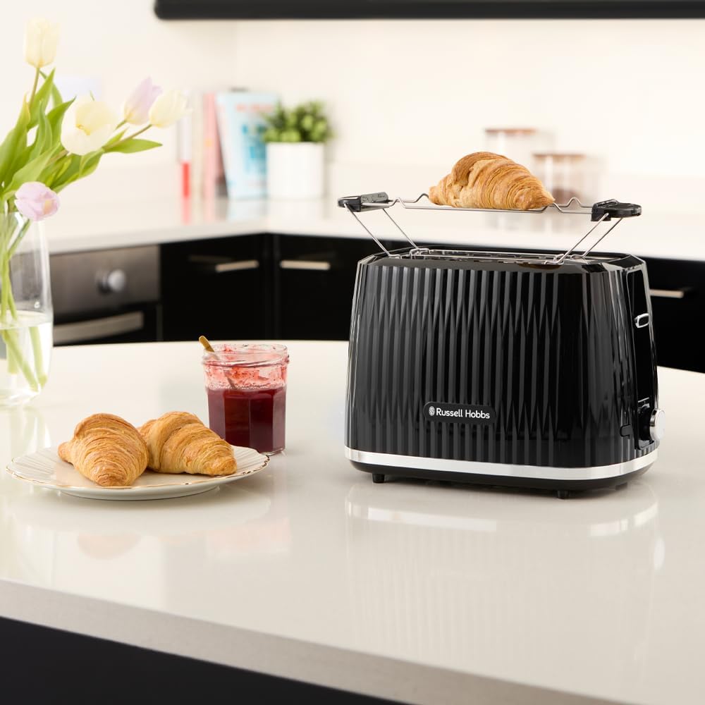 Detalle 2 de Russell Hobbs Tostapane 2 fette 800 W con pinze e funzione Lift & Look – Eden Nero 27371-56