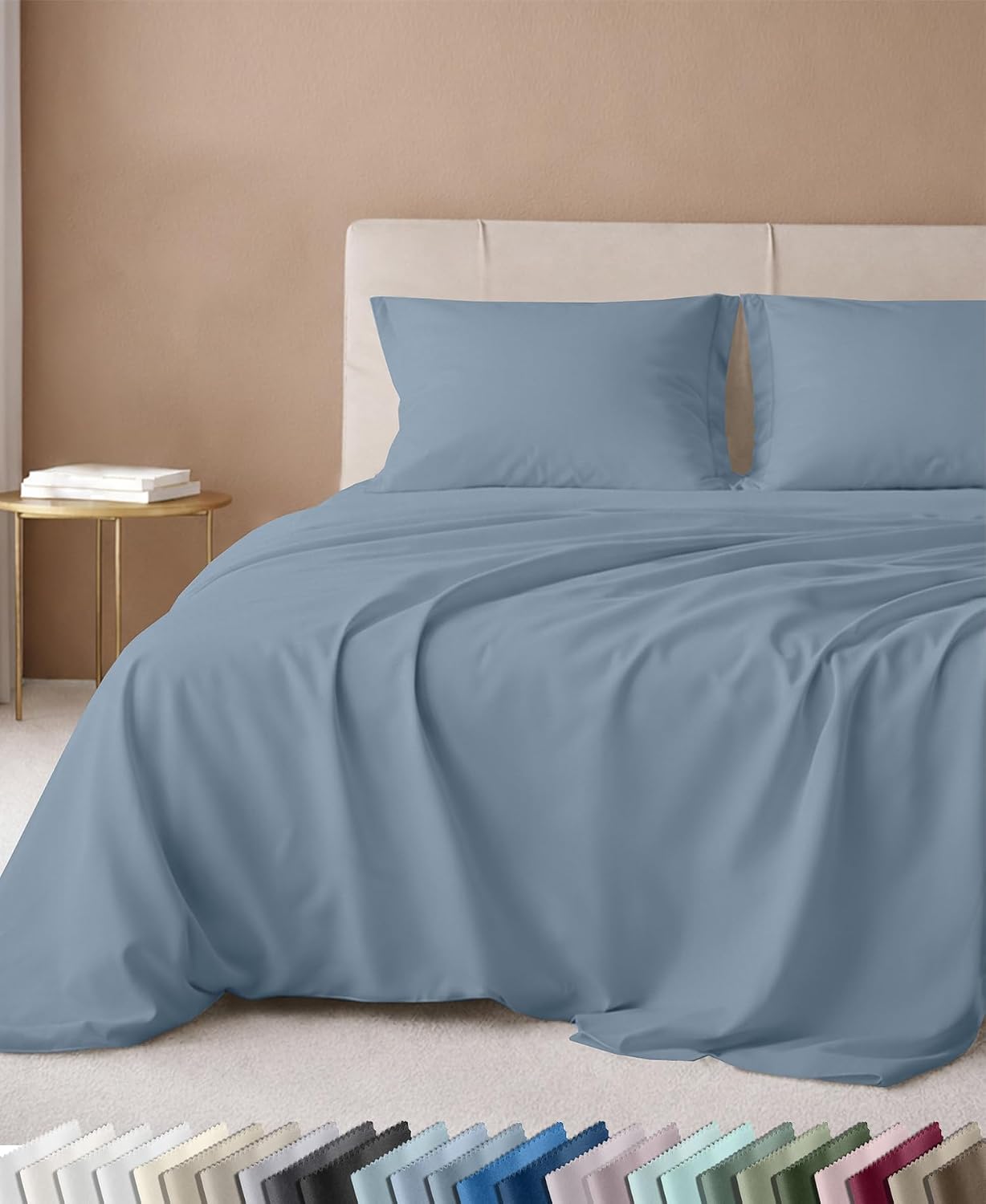 Detalle de California Design Den 840307139788 King Sheet Set, 600 Thread Count Cotton Sateen