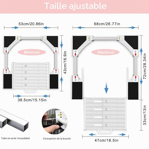 Detalle 2 de NIUXX Cadre Intermédiaire pour Laver avec Étagère — Kit d’empilage universel et confortable