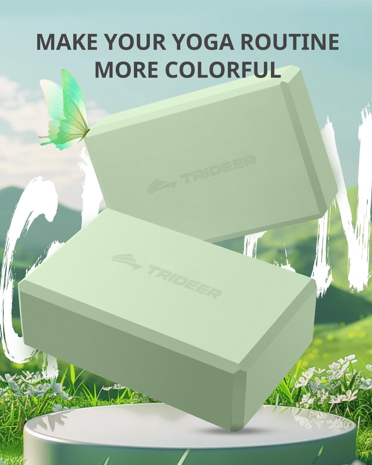 Detalle 2 de Trideer Yoga Blocks 2 Pack: Soft Foam Support for Alignment, Flexibility, and Confidence