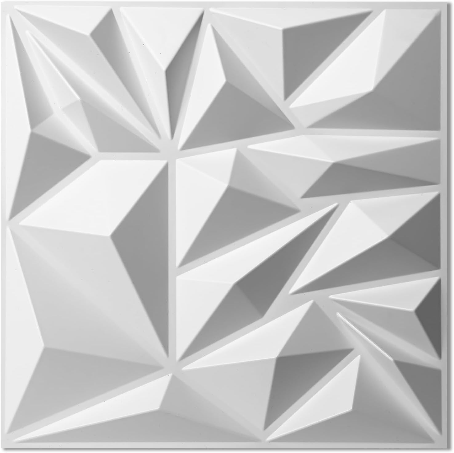 Detalle de Art3d 33 Stück 3D-Wandpaneele – Diamantstruktur, 30,5 x 30,5 cm, Weiß