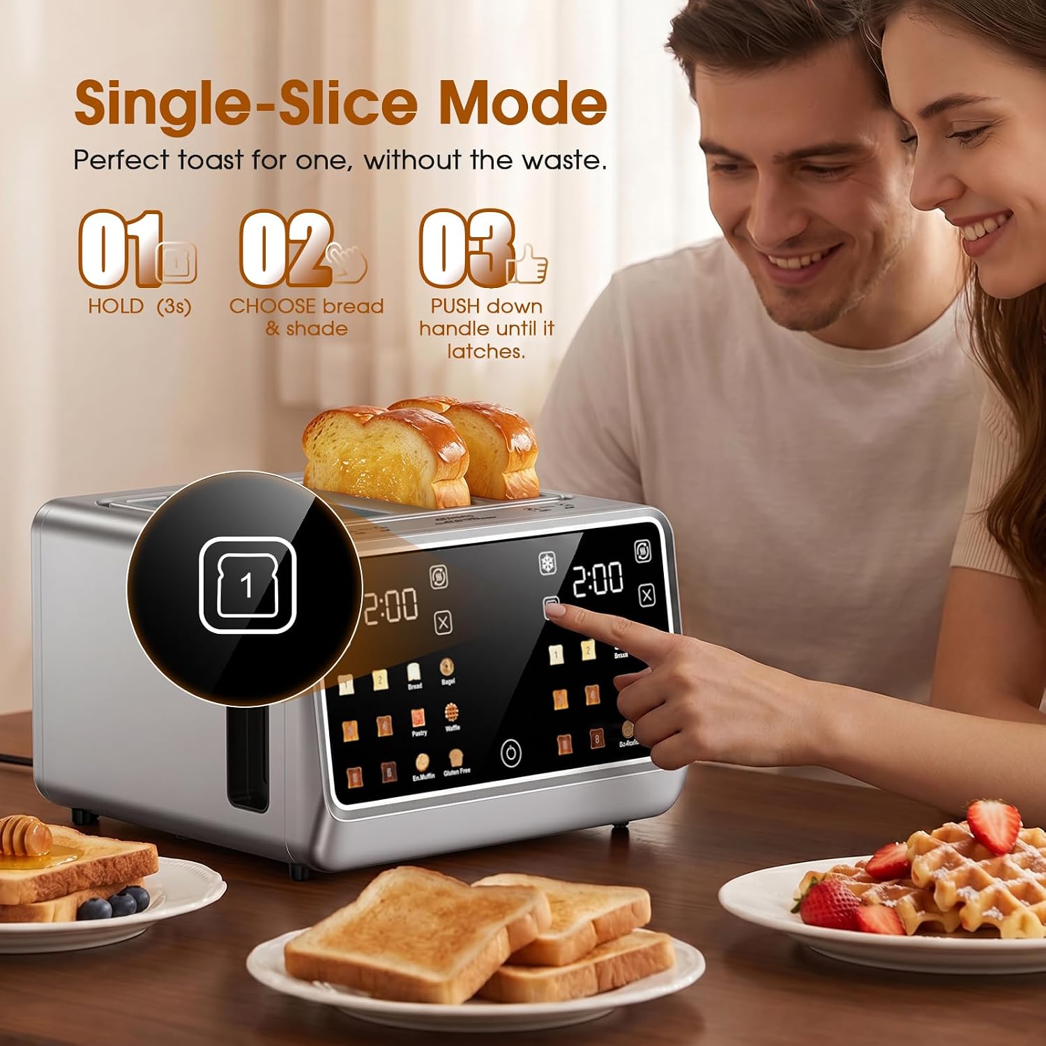Thumbnail 4 de Touch Screen Toaster 2-Slice 900W 🍞